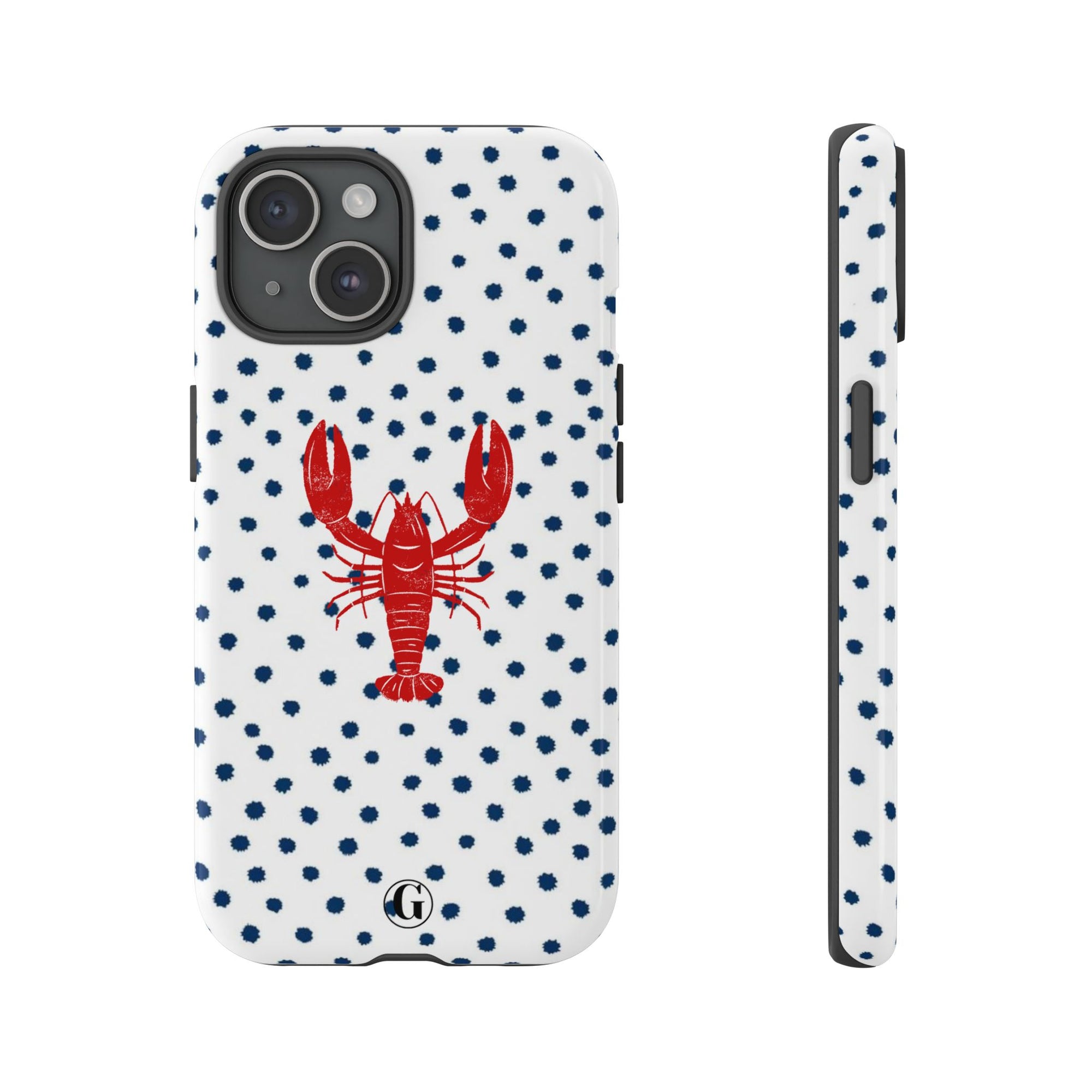 Crawfish on Blue Dots Phone Case
