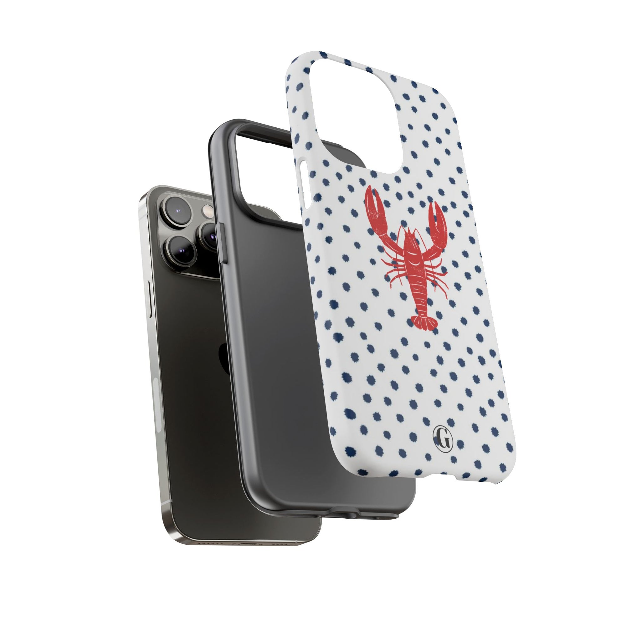 Crawfish on Blue Dots Phone Case