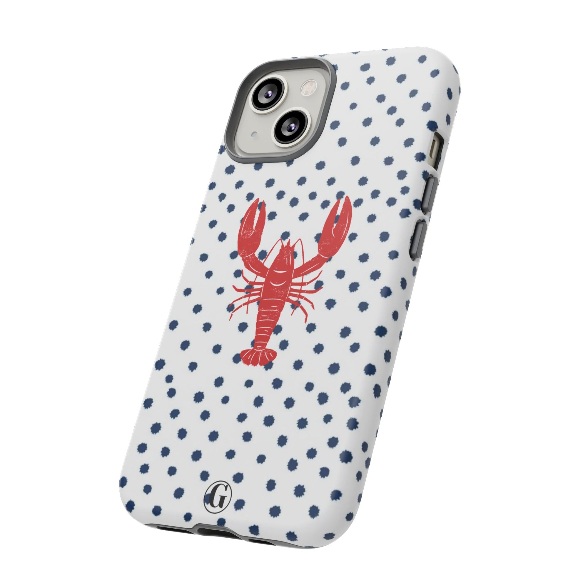 Crawfish on Blue Dots Phone Case