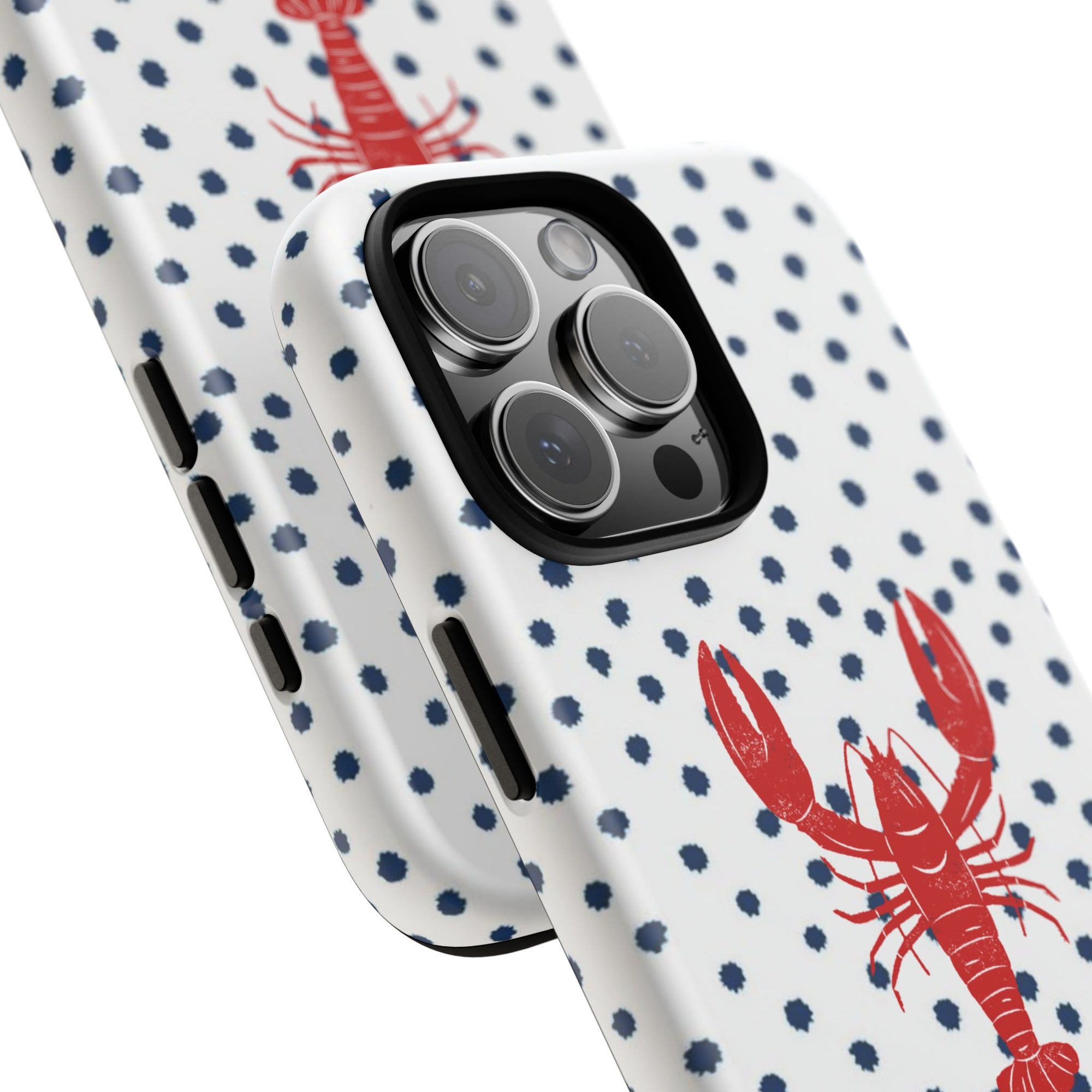 Crawfish on Blue Dots Phone Case