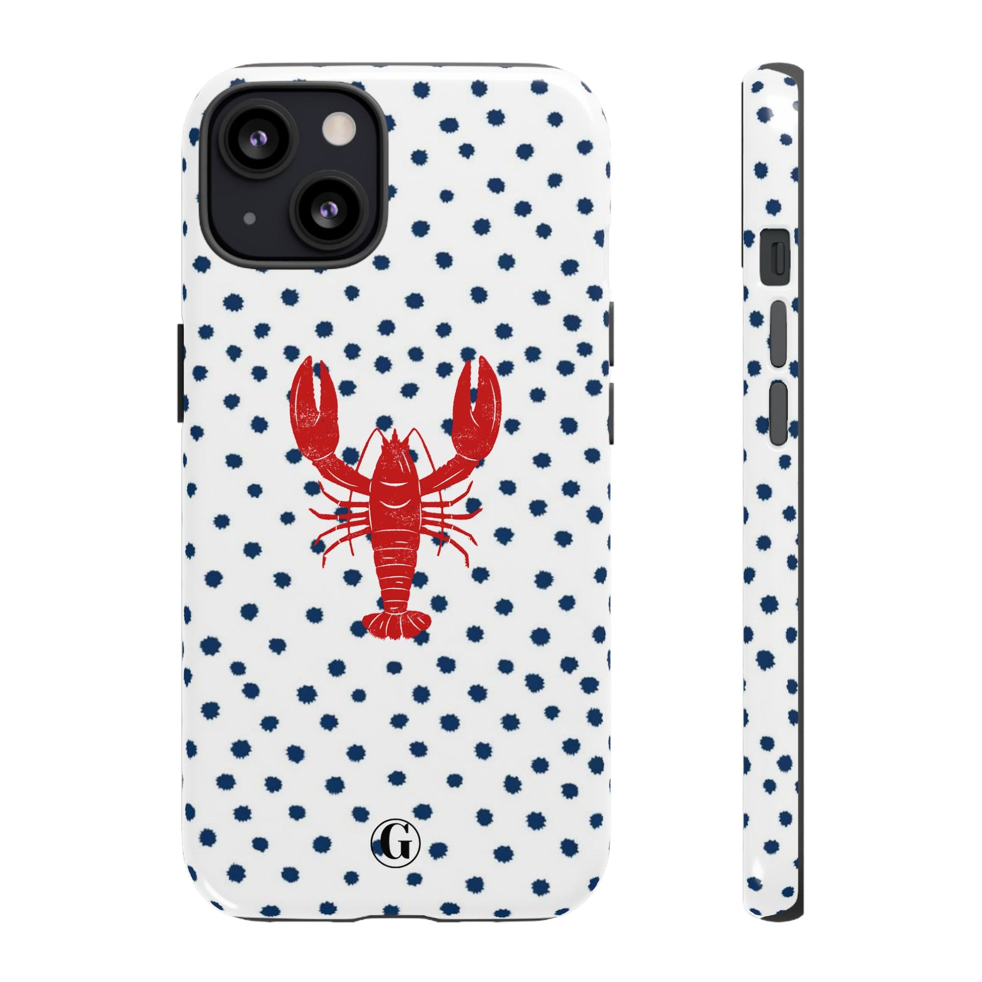 Crawfish on Blue Dots Phone Case
