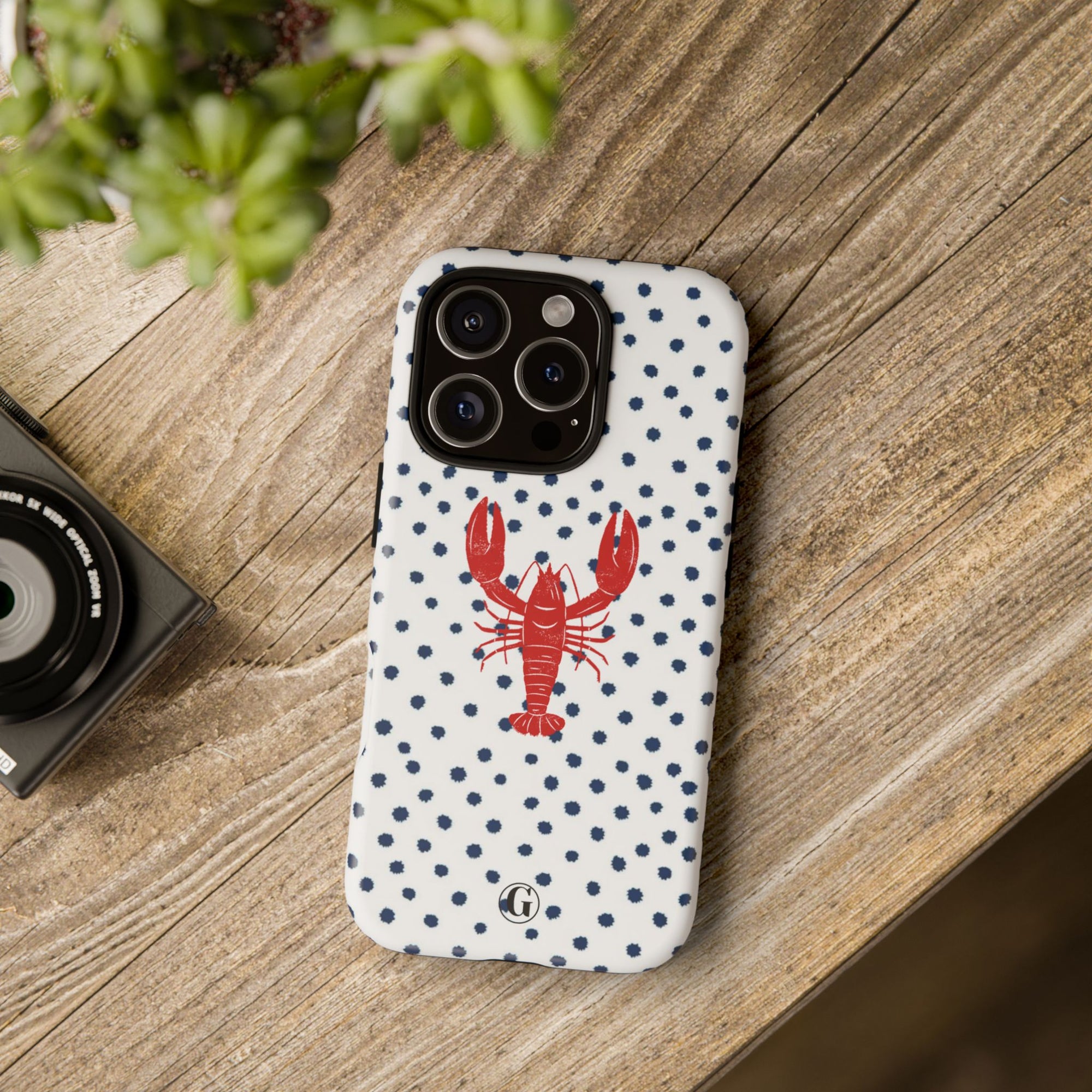 Crawfish on Blue Dots Phone Case