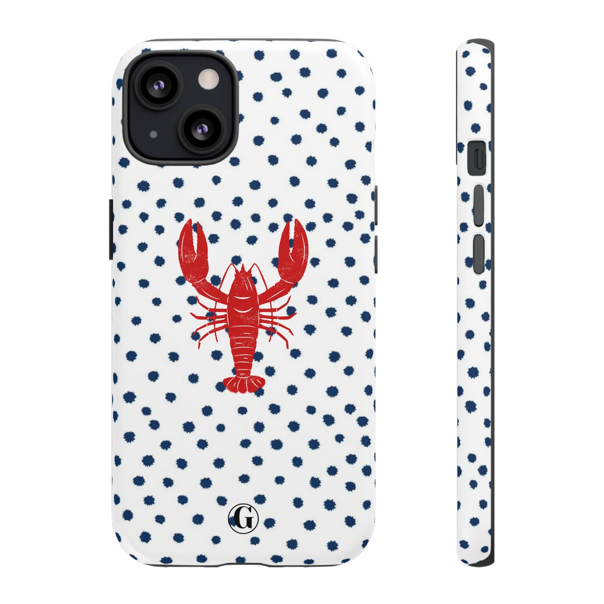 Crawfish on Blue Dots Phone Case
