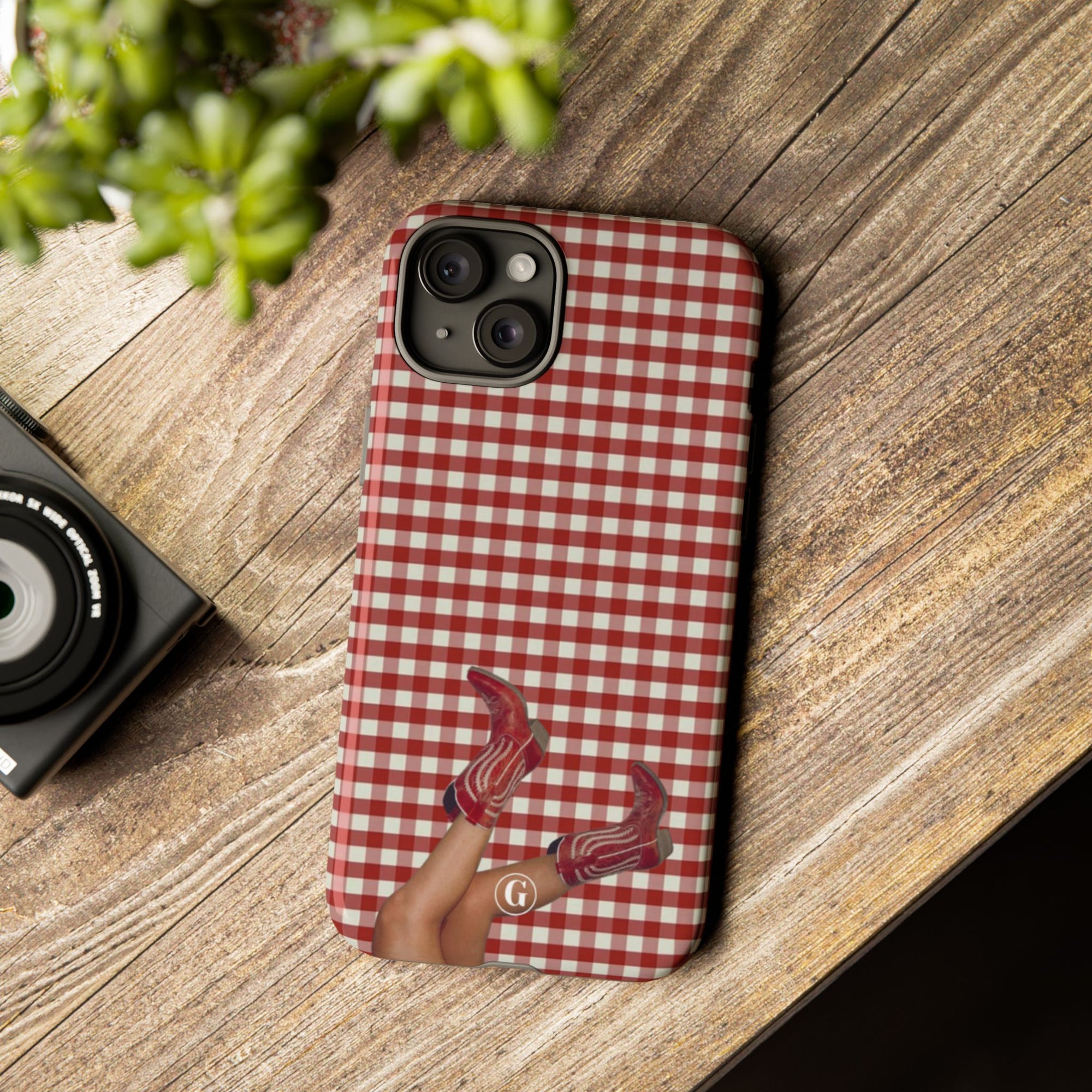 Dark Red Cowboy Boots Phone Case