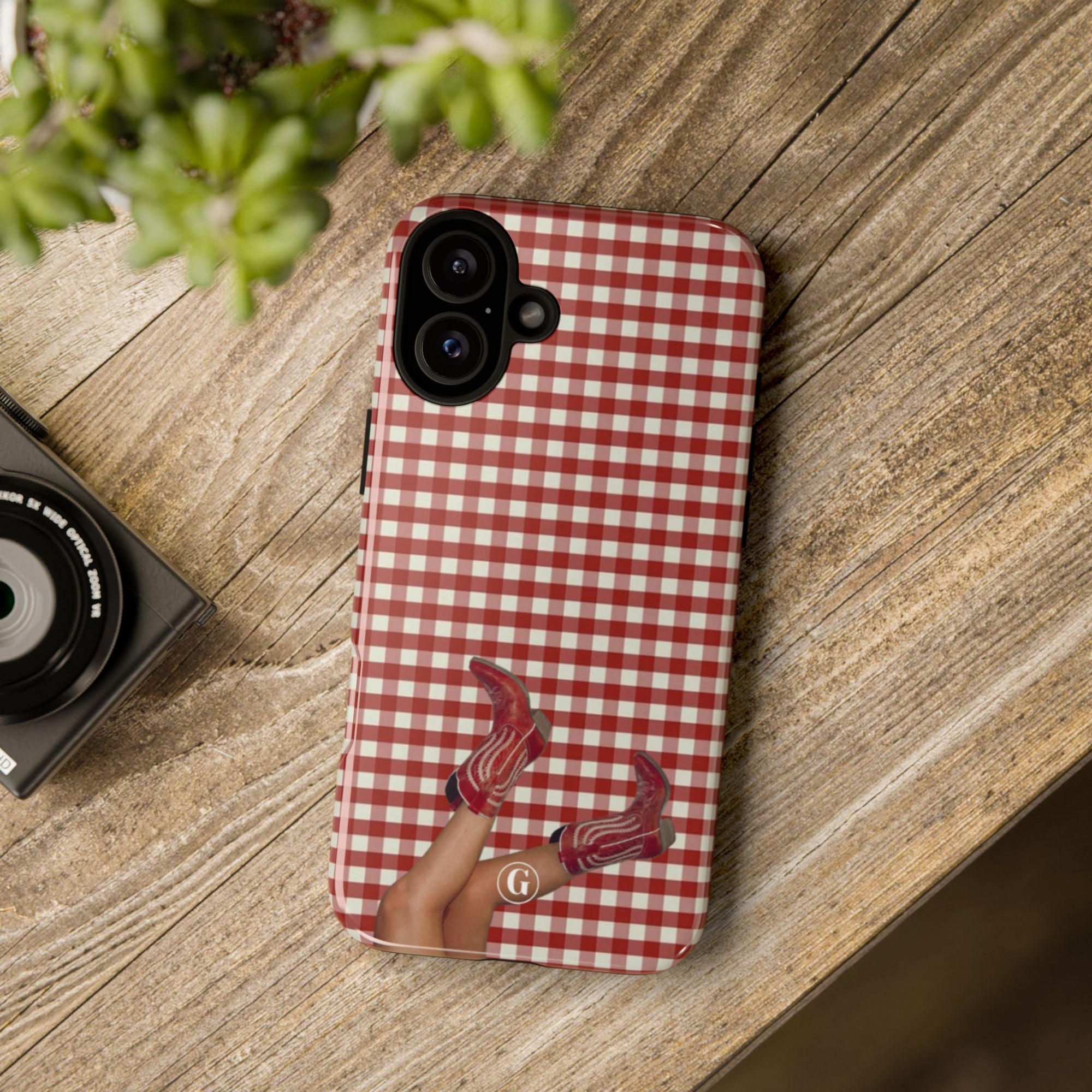 Dark Red Cowboy Boots Phone Case