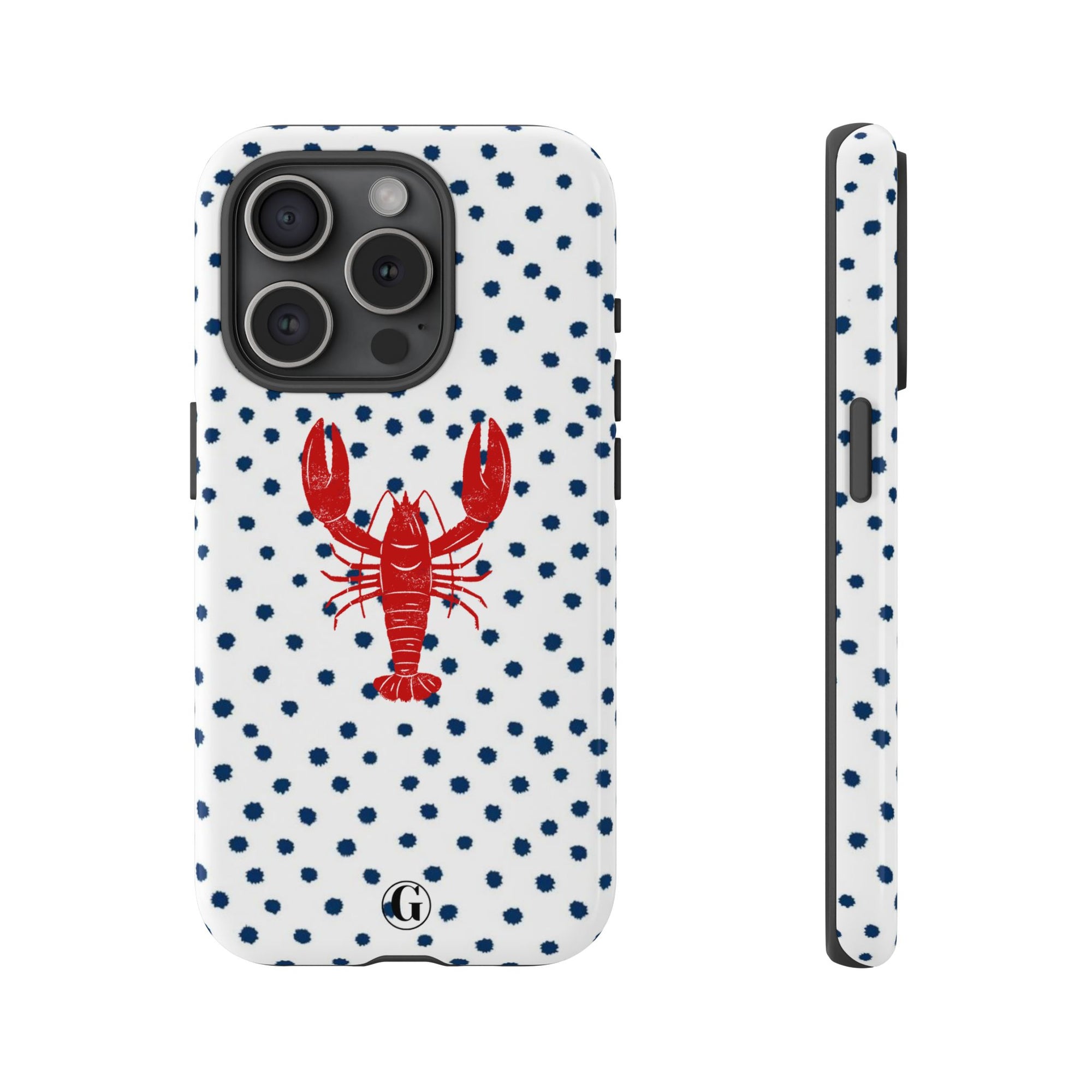 Crawfish on Blue Dots Phone Case
