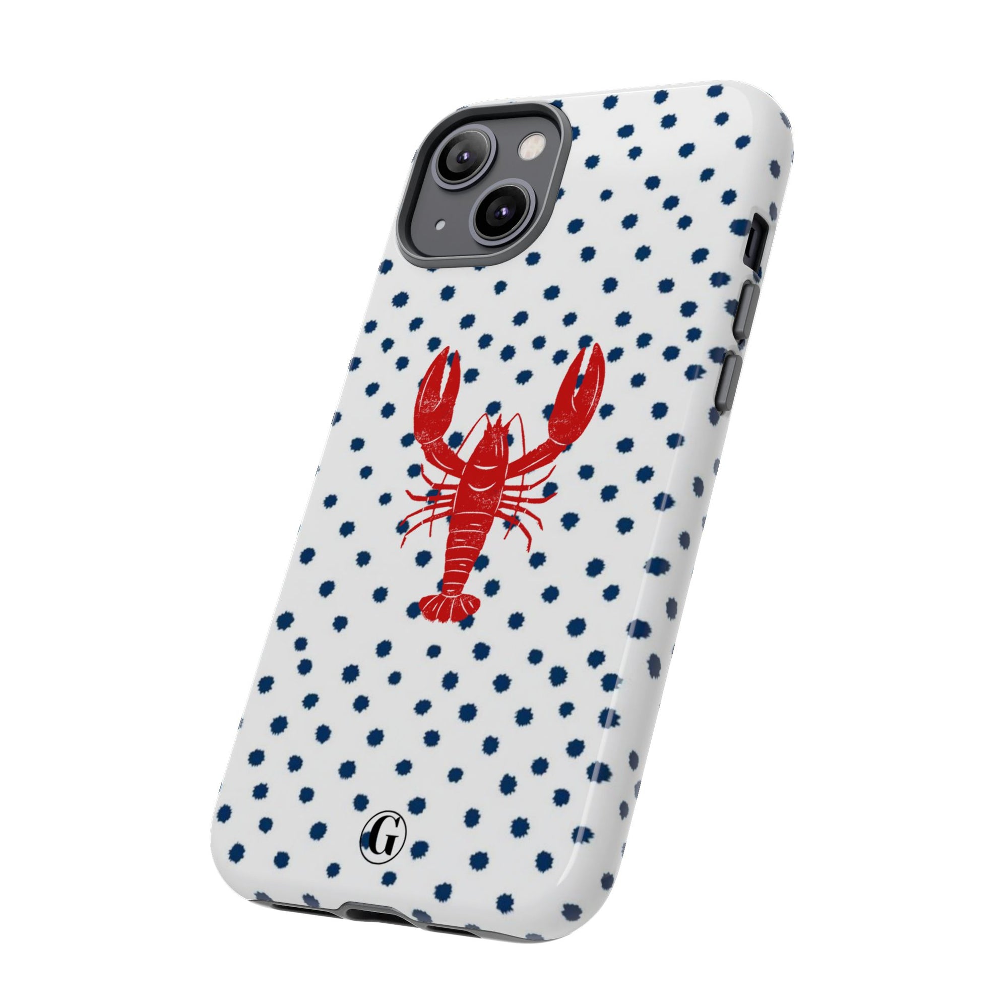 Crawfish on Blue Dots Phone Case