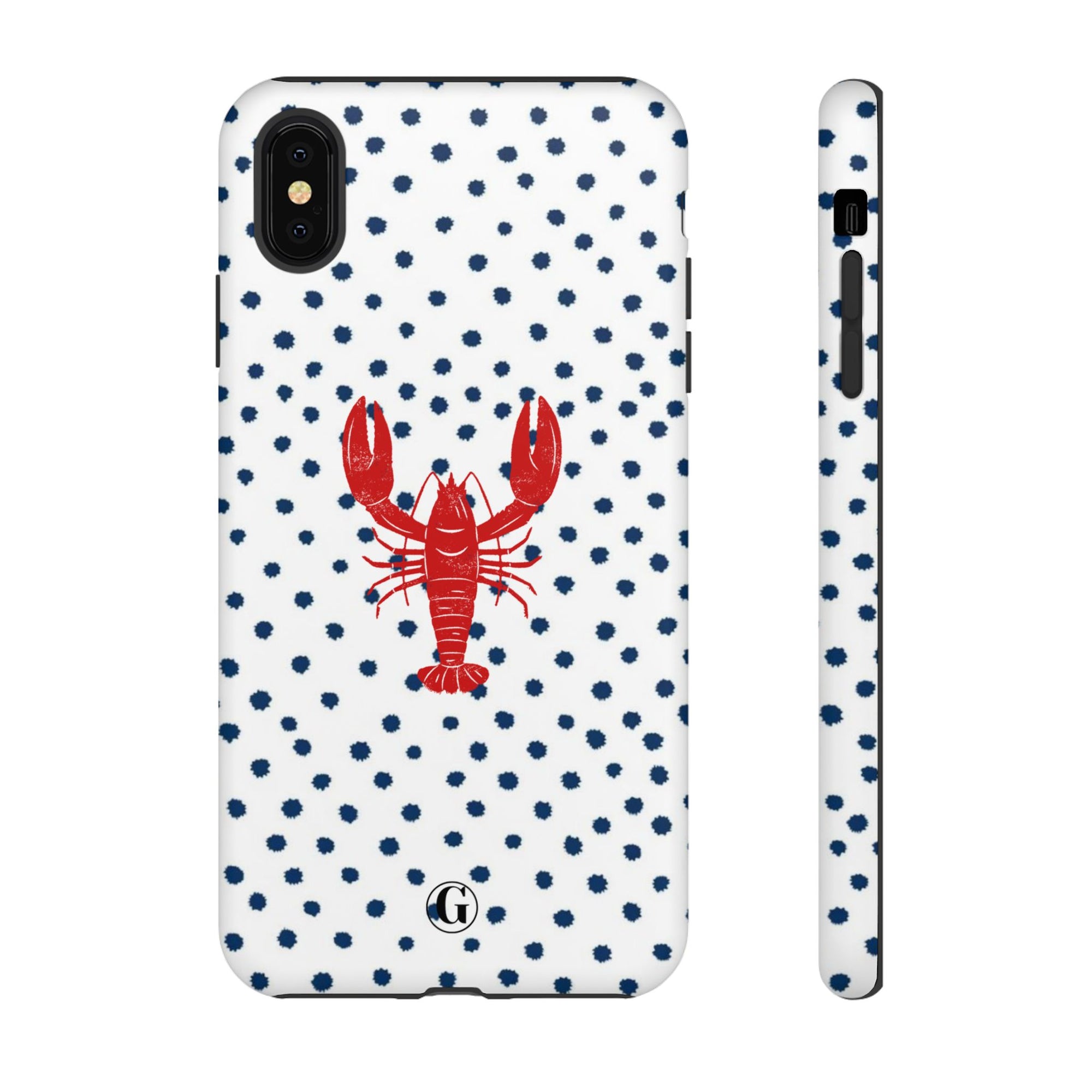 Crawfish on Blue Dots Phone Case