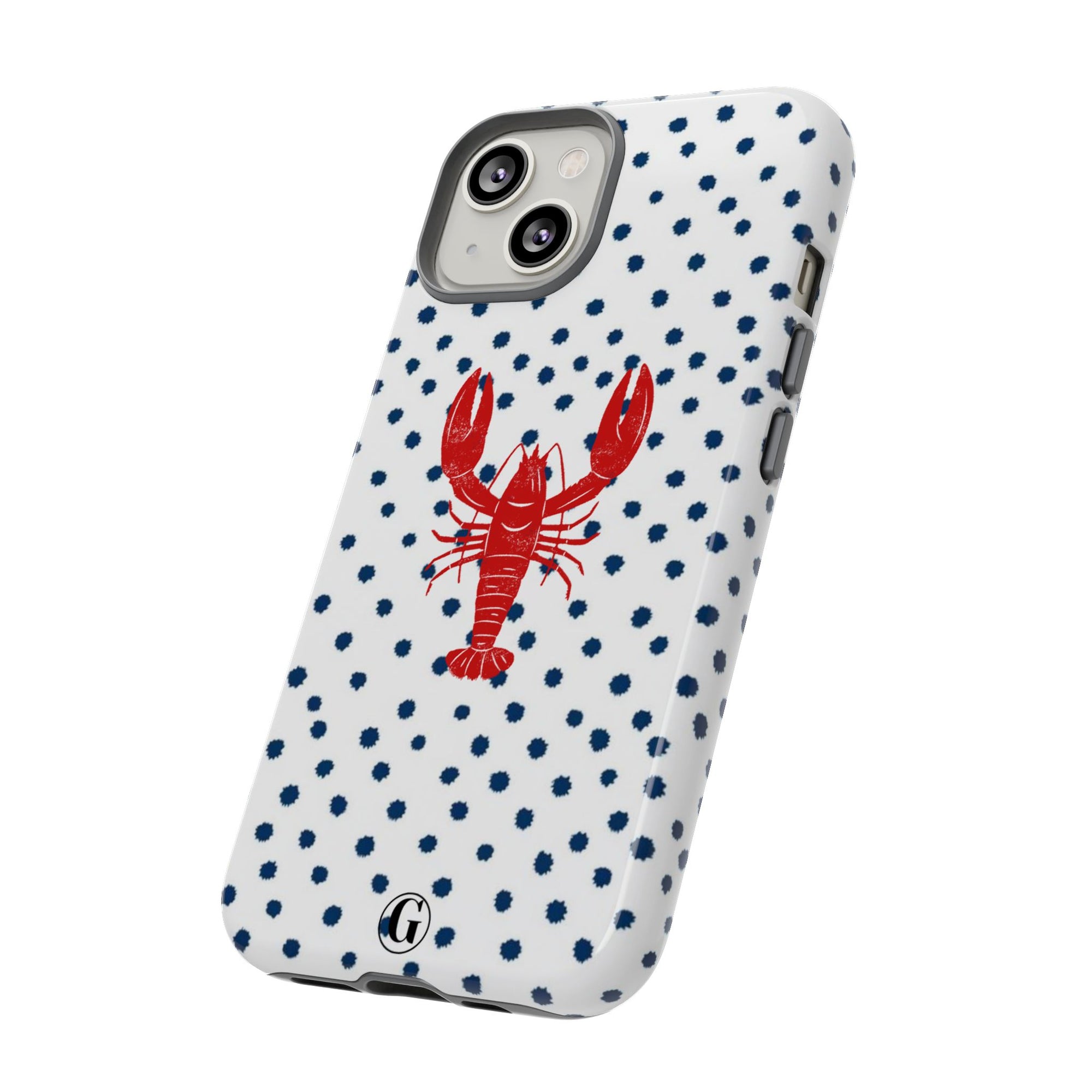Crawfish on Blue Dots Phone Case
