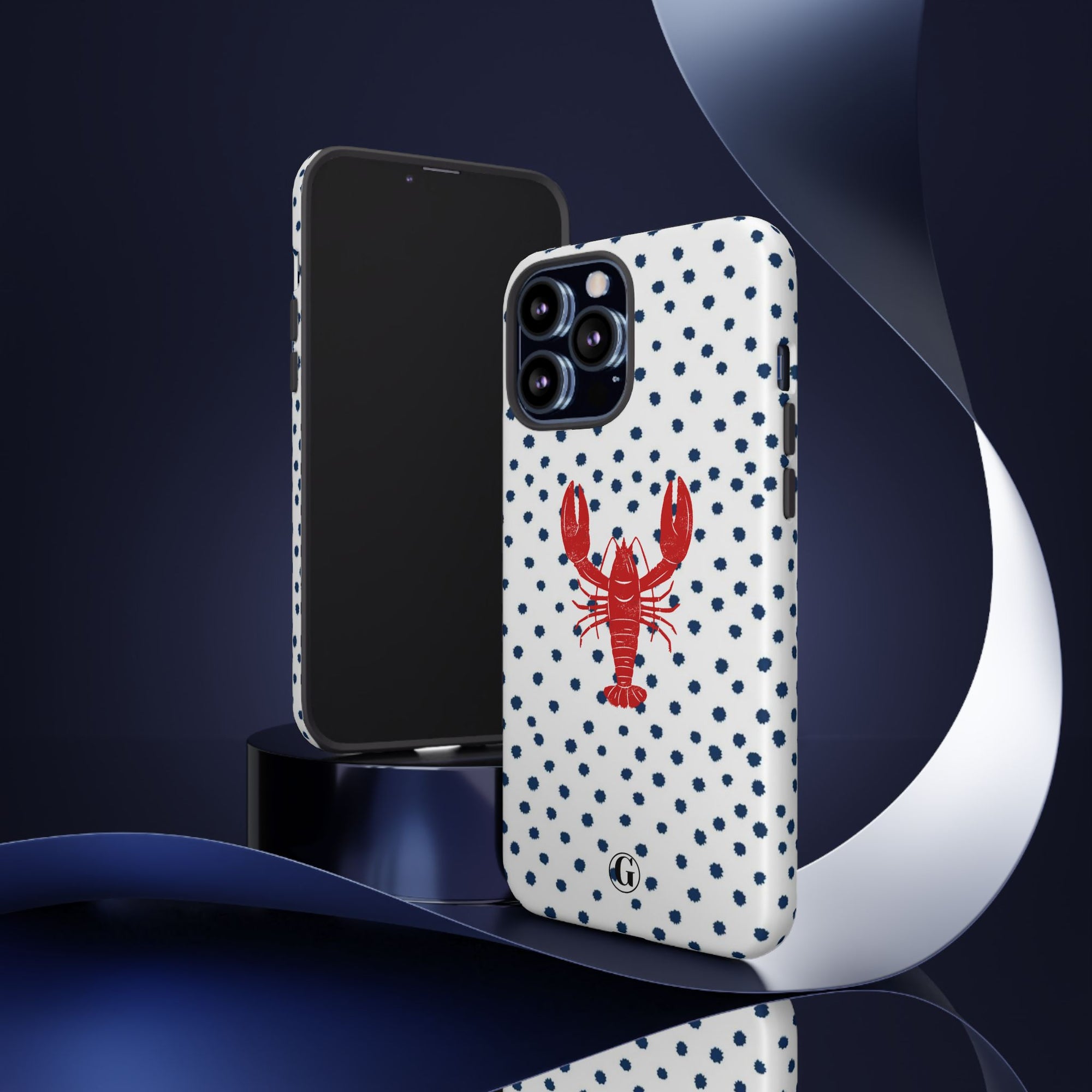 Crawfish on Blue Dots Phone Case