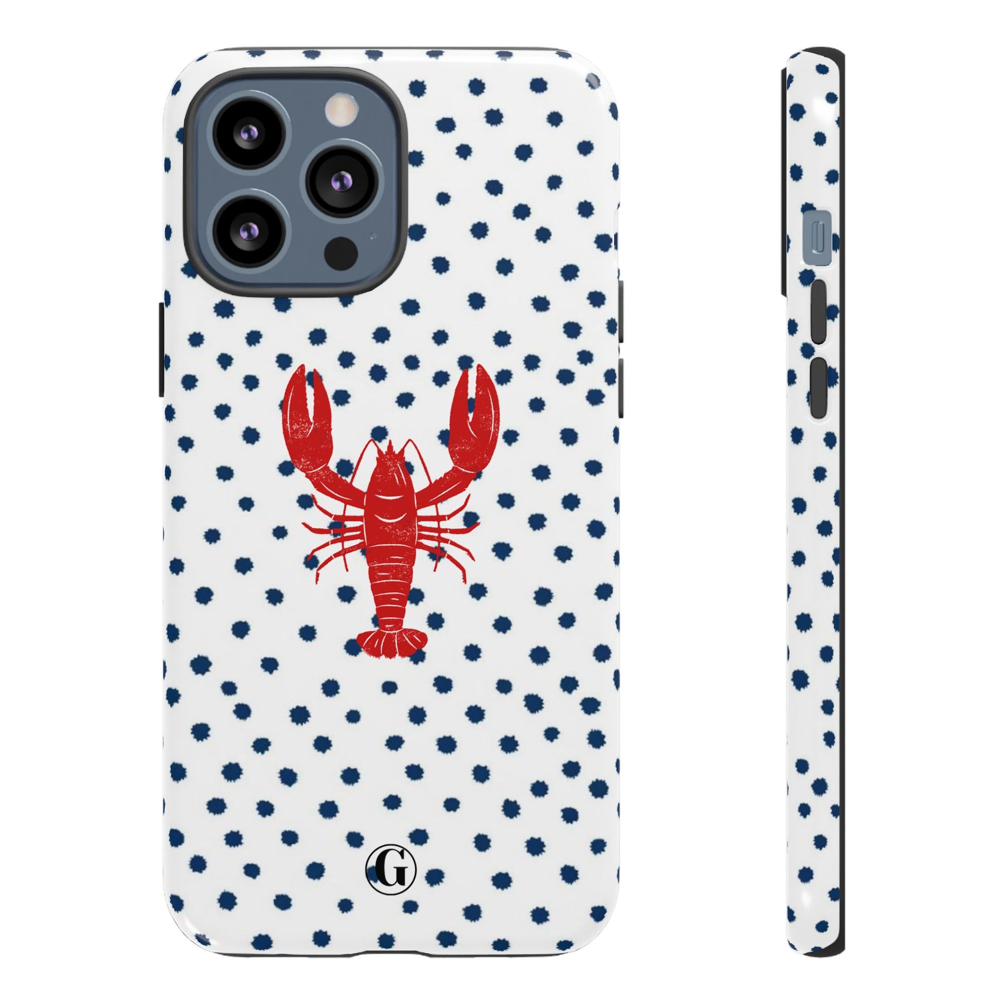 Crawfish on Blue Dots Phone Case