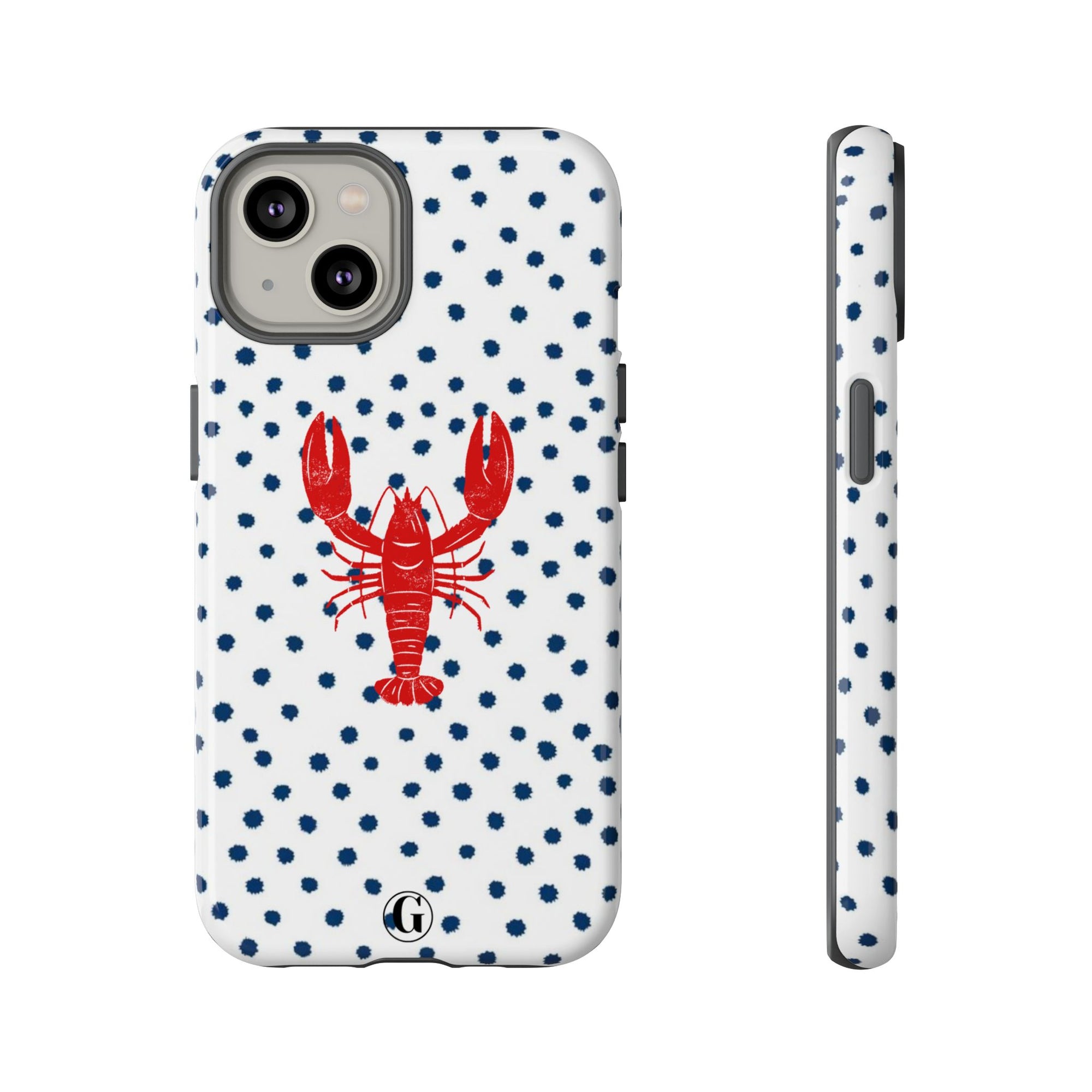 Crawfish on Blue Dots Phone Case