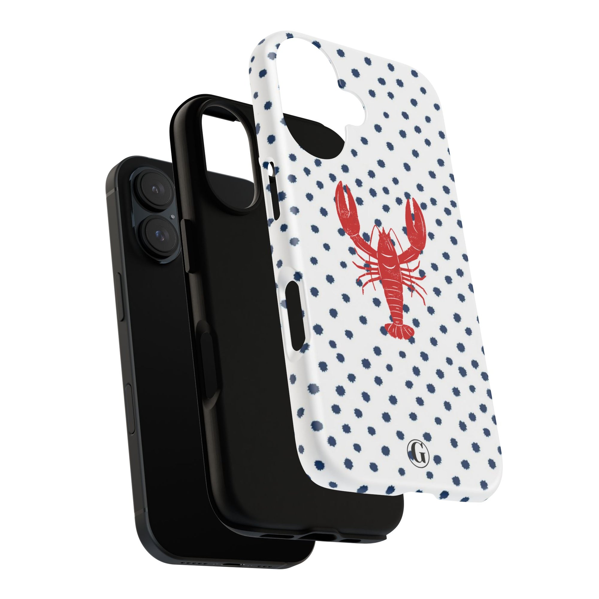 Crawfish on Blue Dots Phone Case