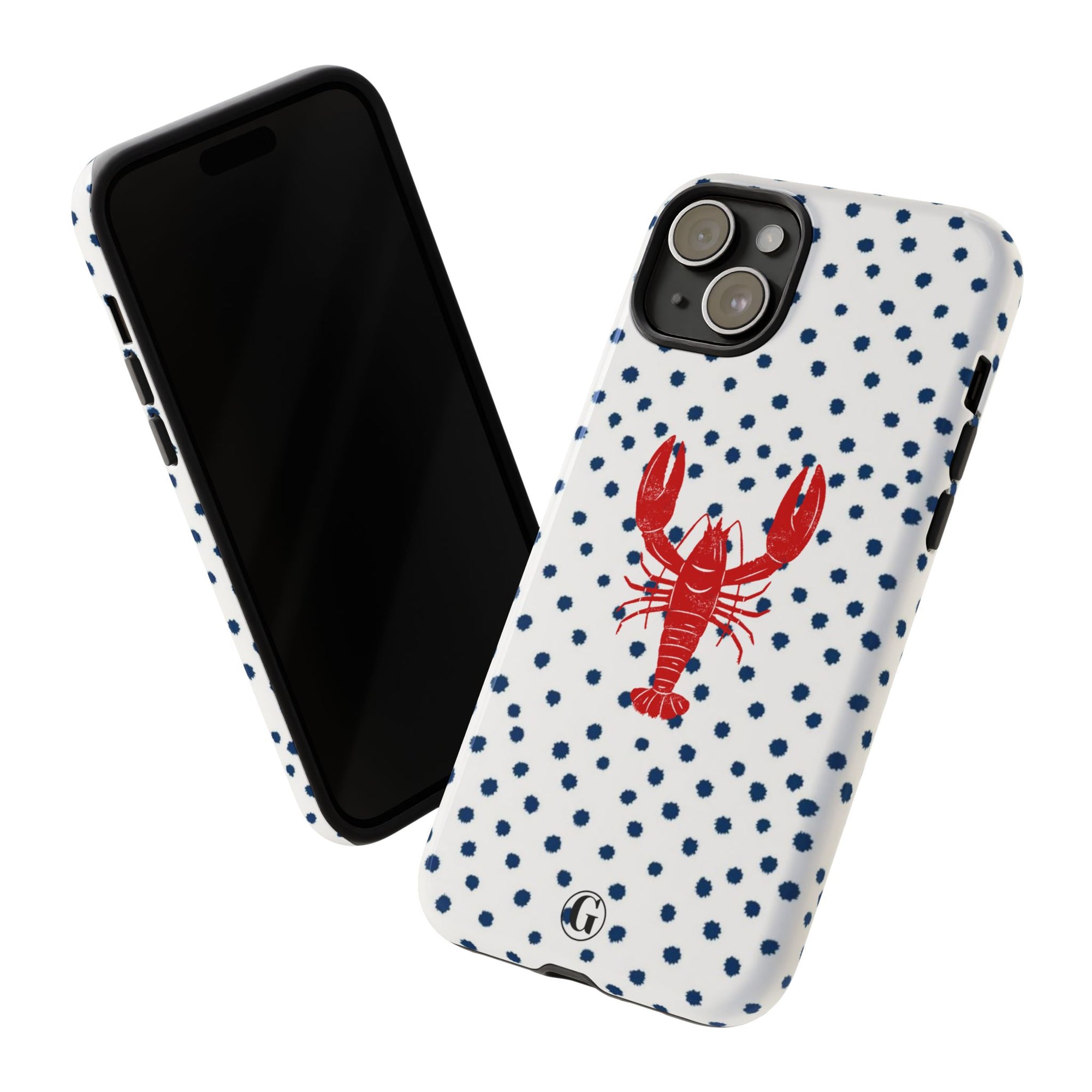 Crawfish on Blue Dots Phone Case