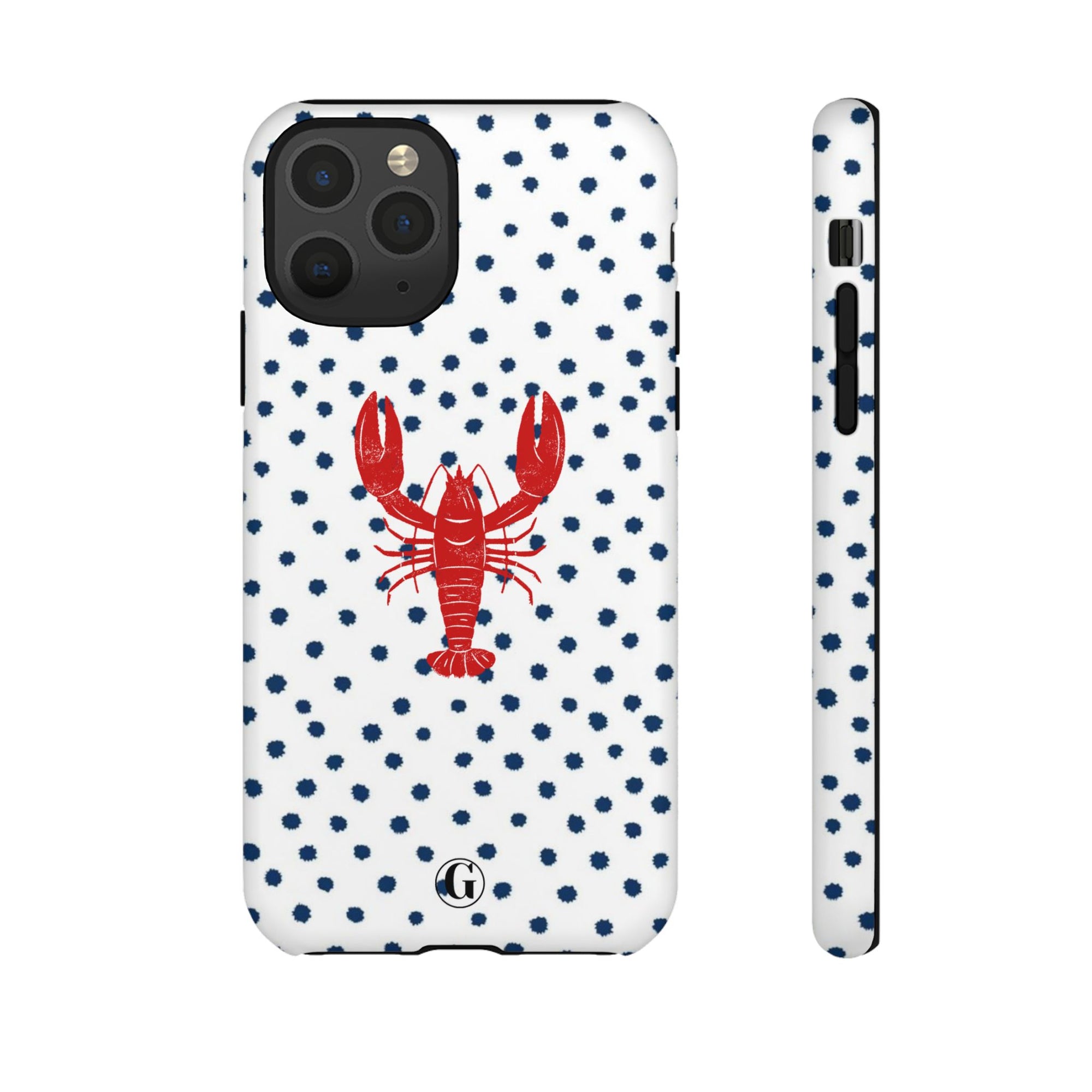 Crawfish on Blue Dots Phone Case