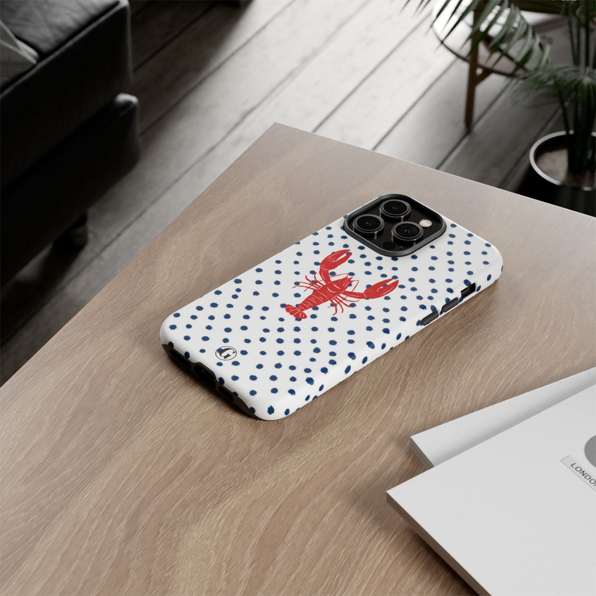 Crawfish on Blue Dots Phone Case