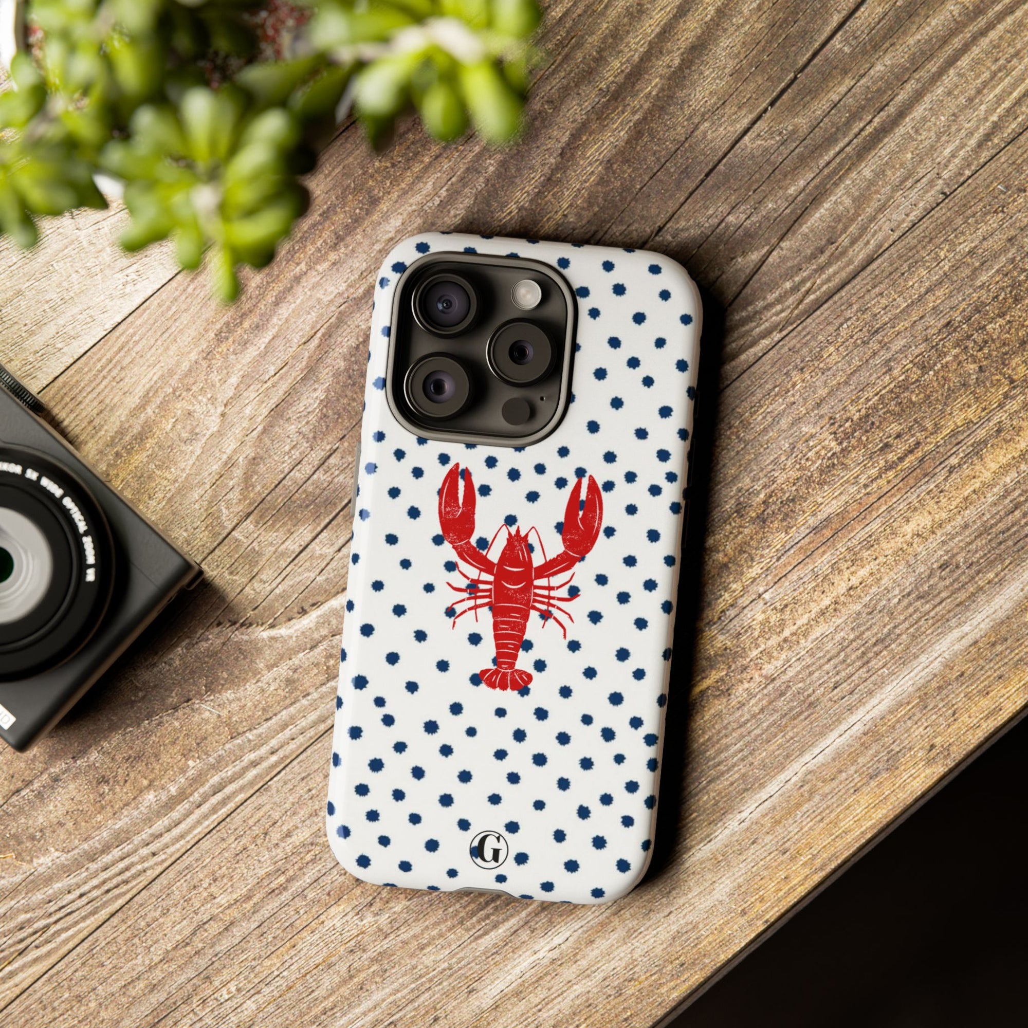 Crawfish on Blue Dots Phone Case