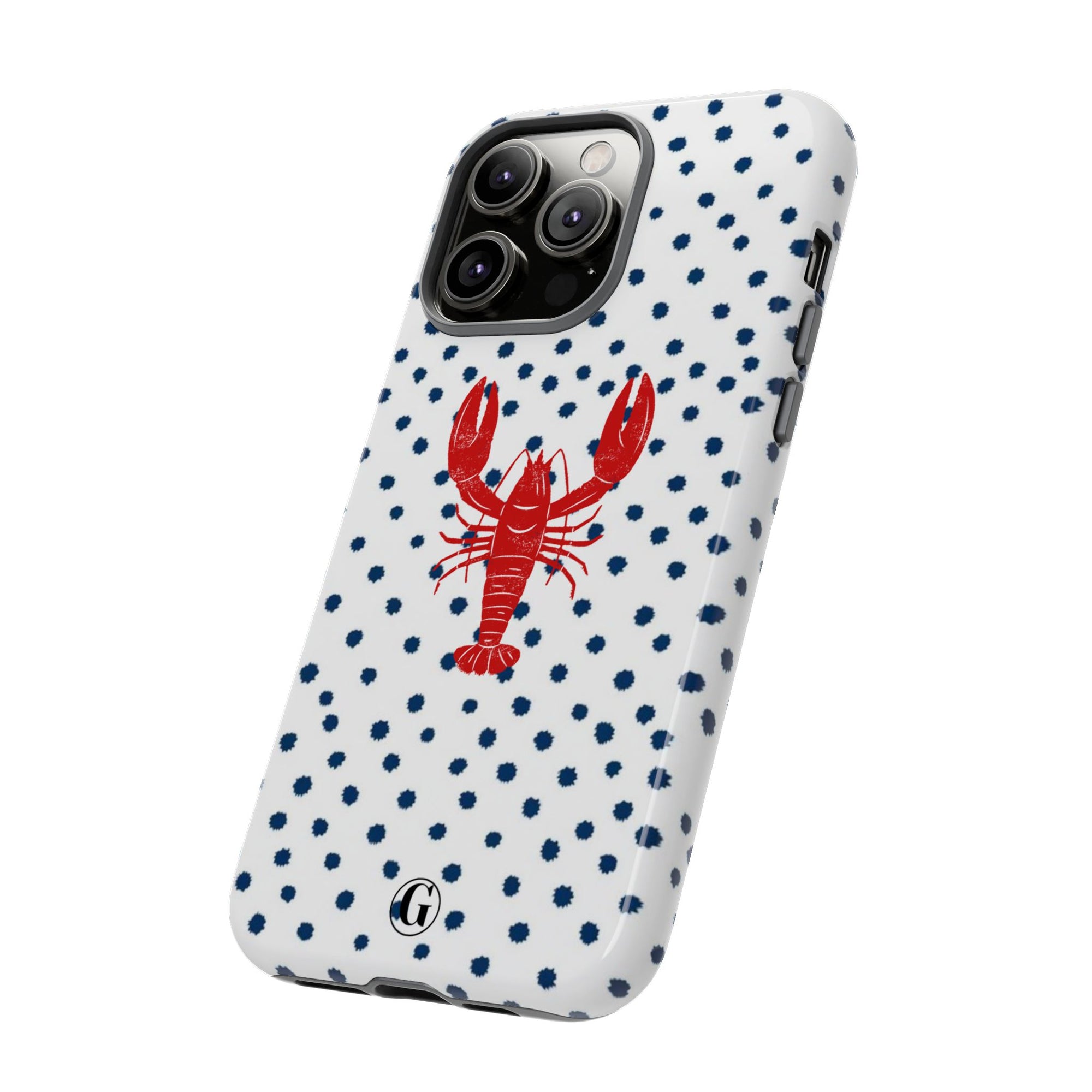 Crawfish on Blue Dots Phone Case