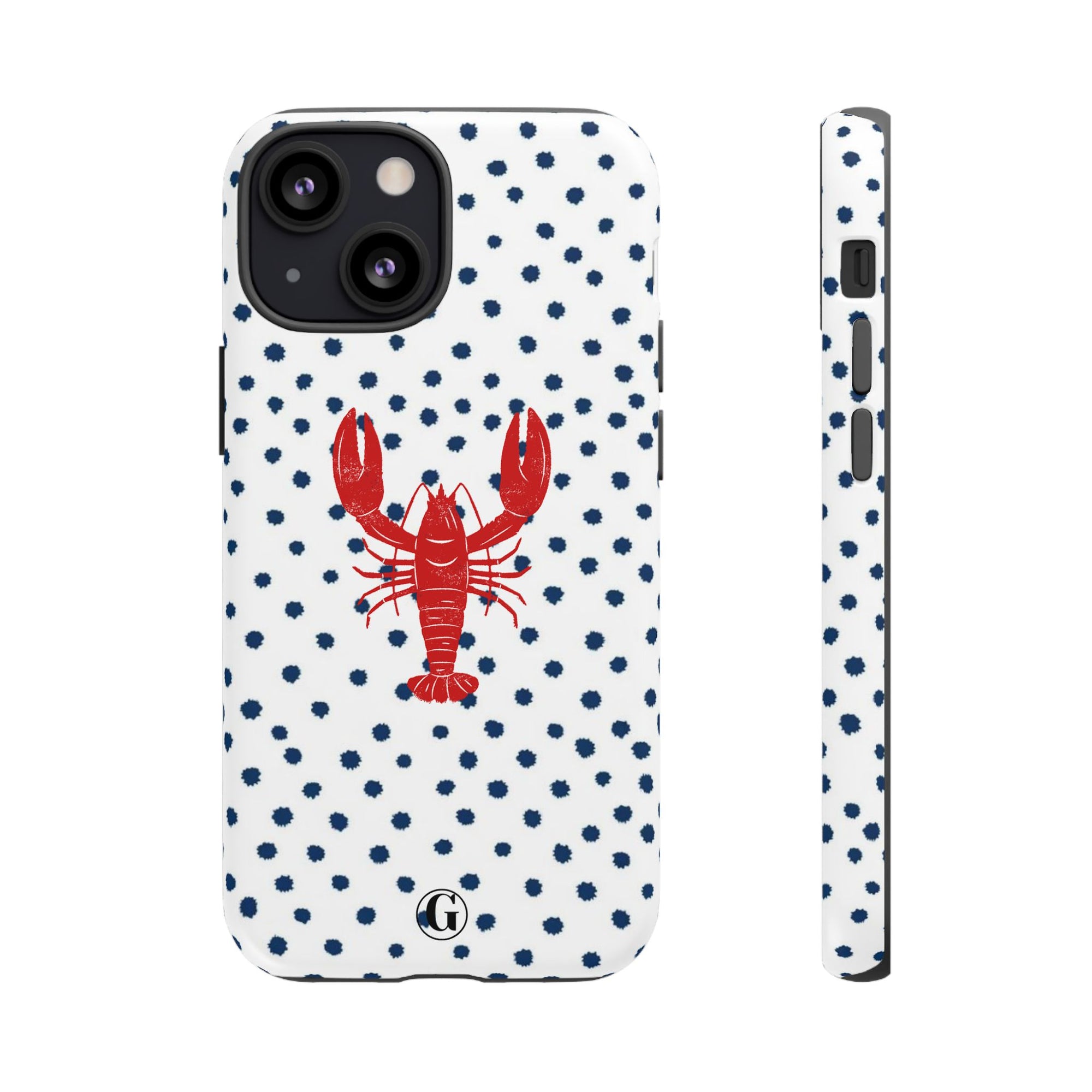 Crawfish on Blue Dots Phone Case