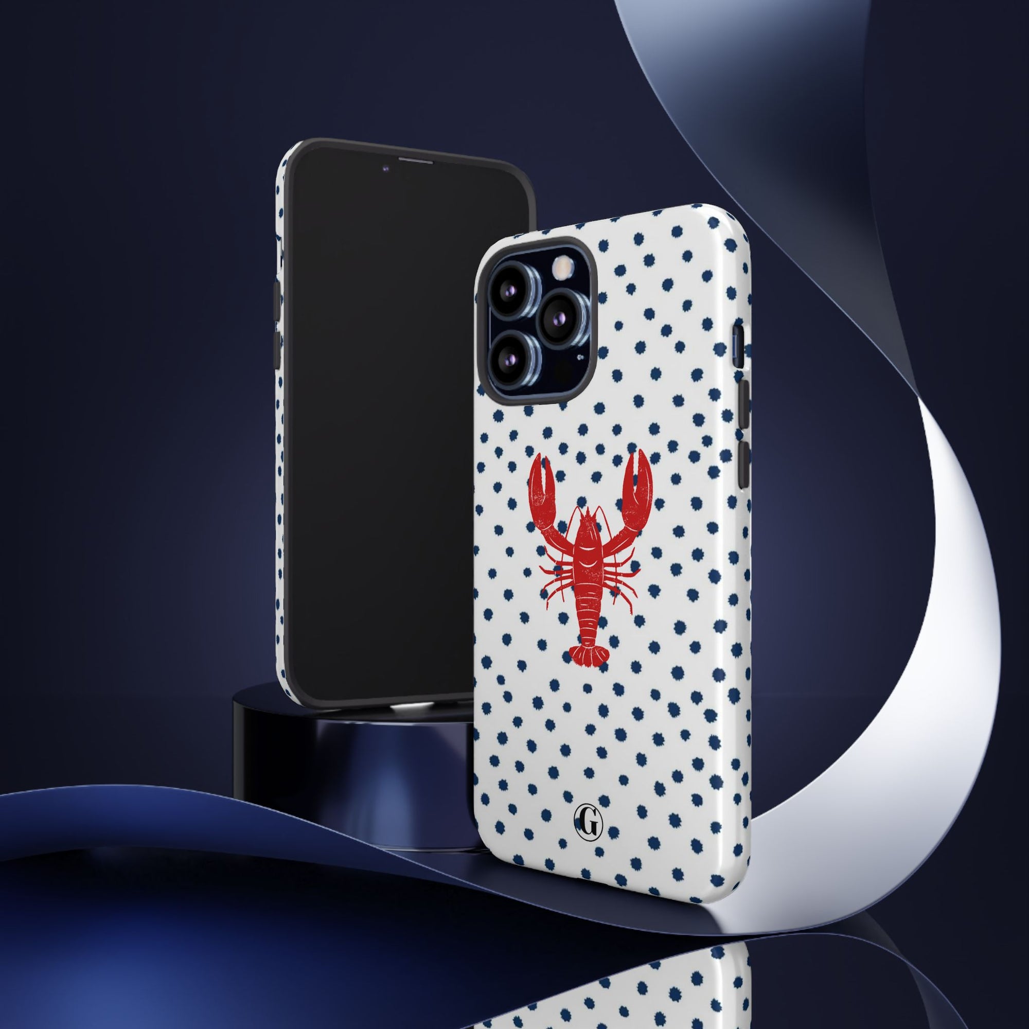 Crawfish on Blue Dots Phone Case