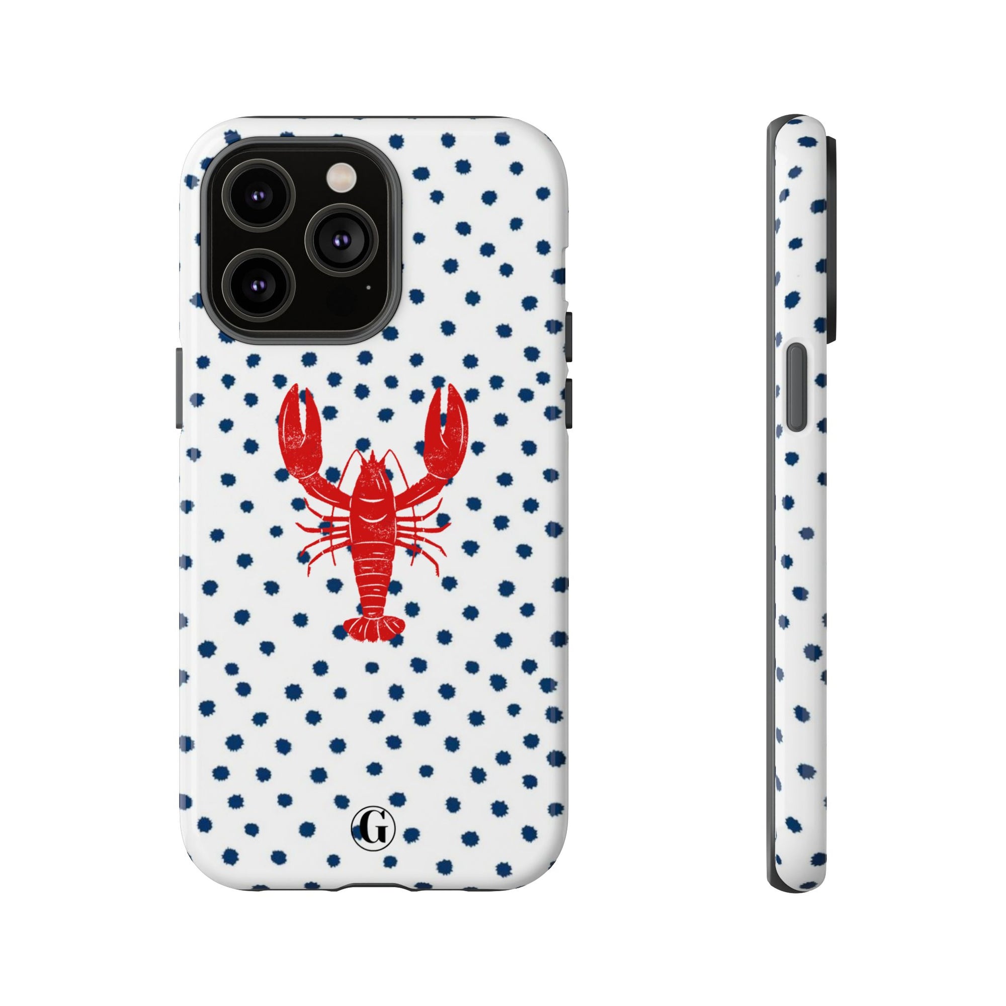 Crawfish on Blue Dots Phone Case