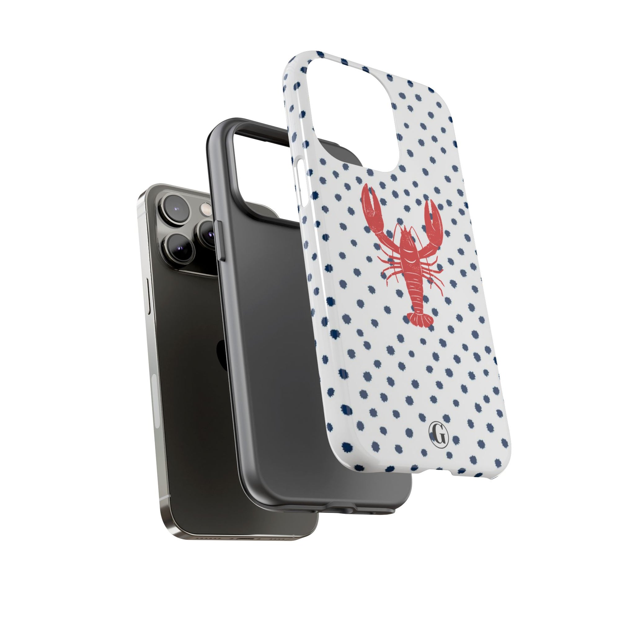 Crawfish on Blue Dots Phone Case
