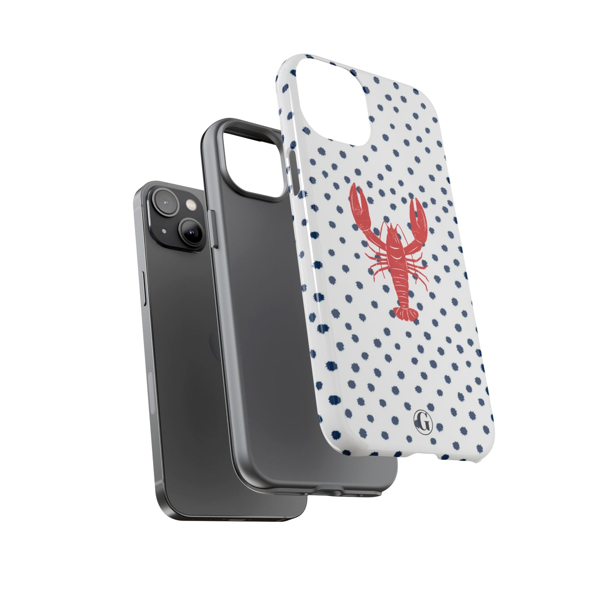 Crawfish on Blue Dots Phone Case