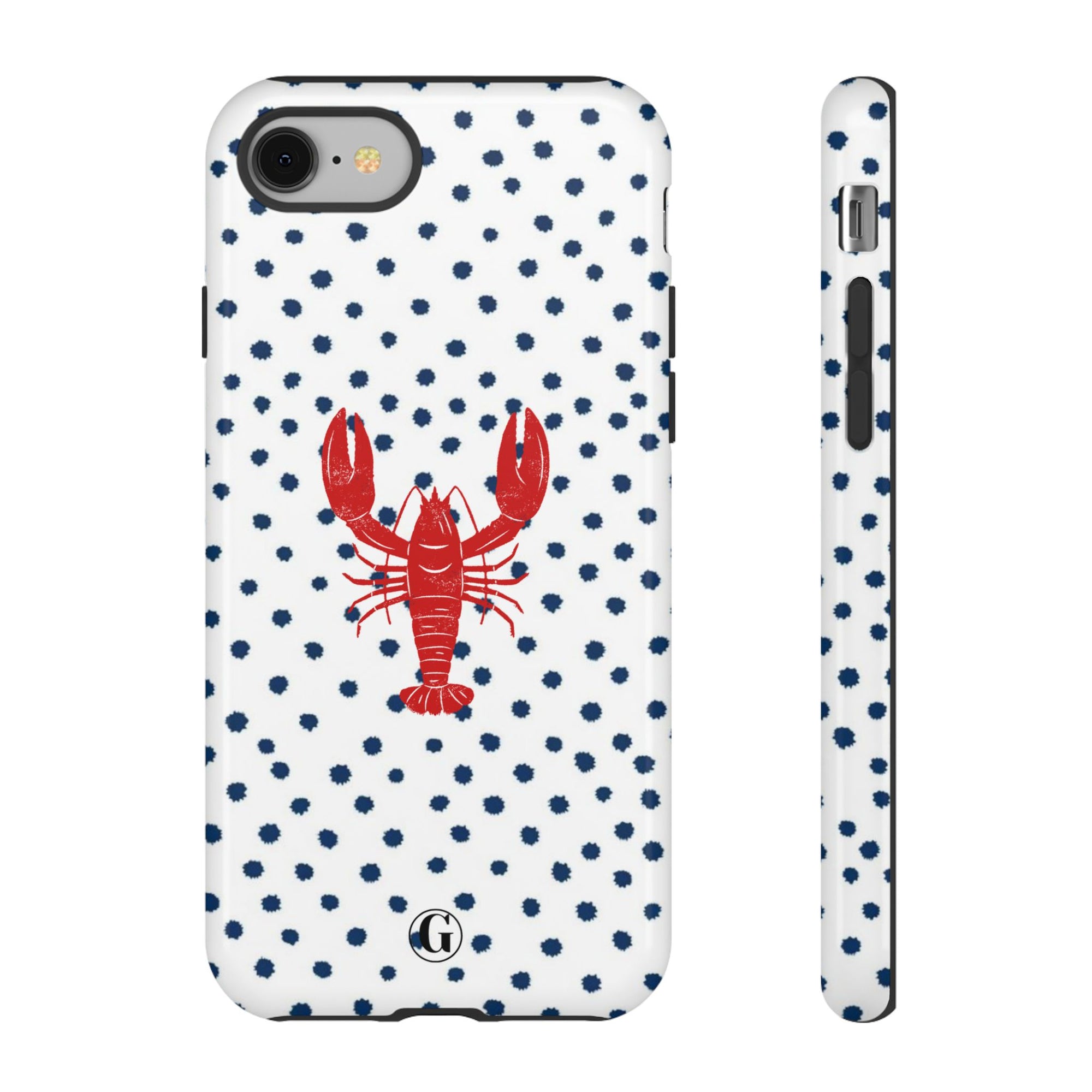 Crawfish on Blue Dots Phone Case