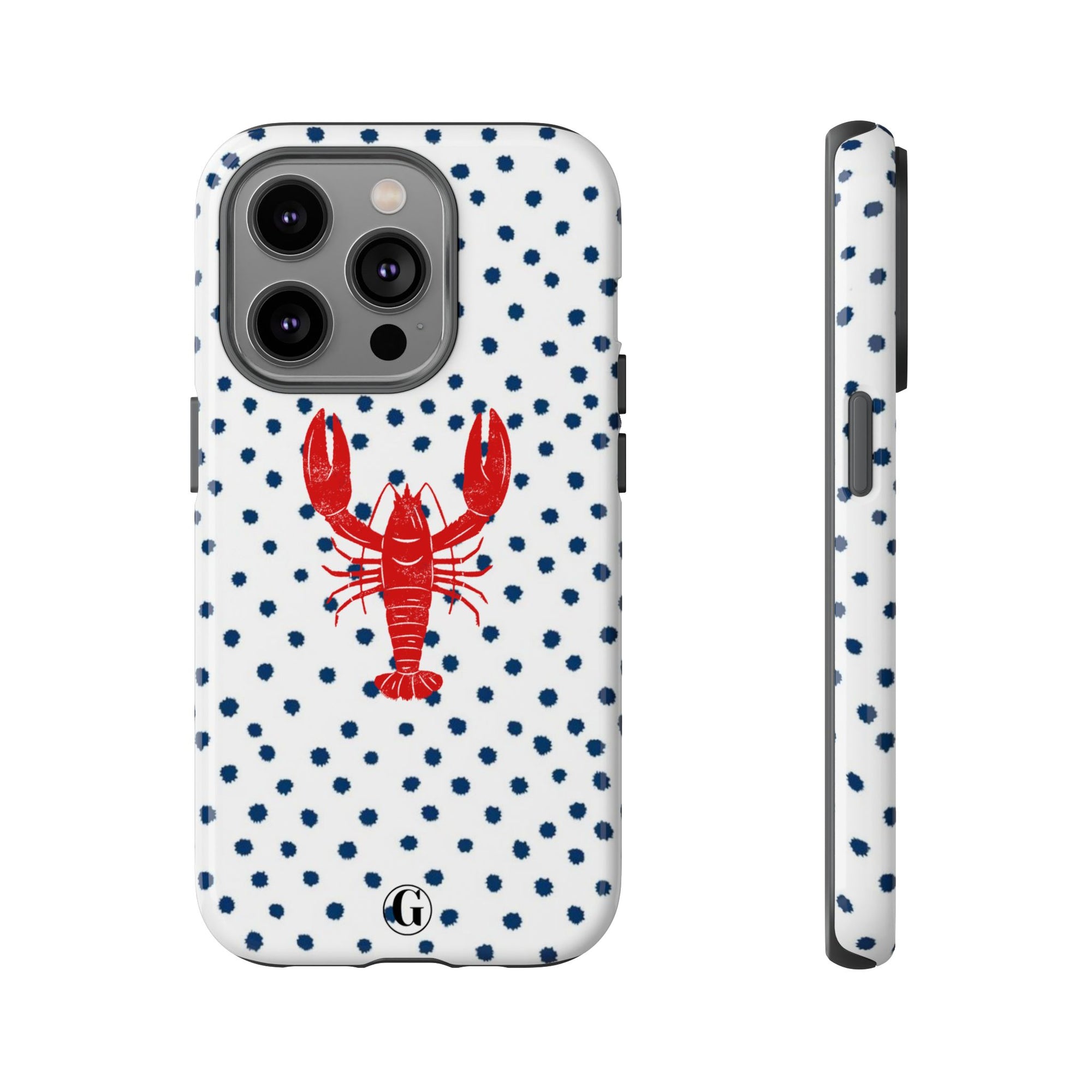 Crawfish on Blue Dots Phone Case