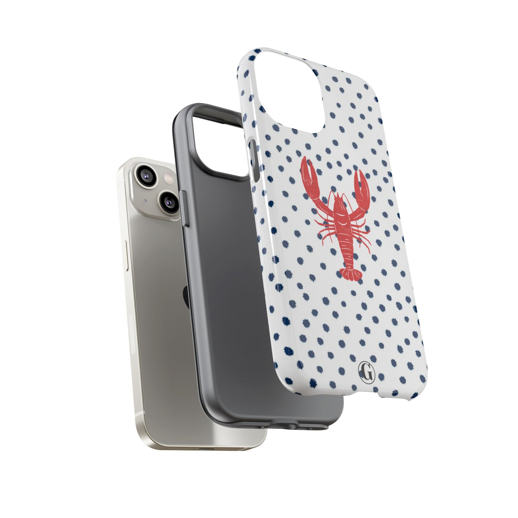 Crawfish on Blue Dots Phone Case