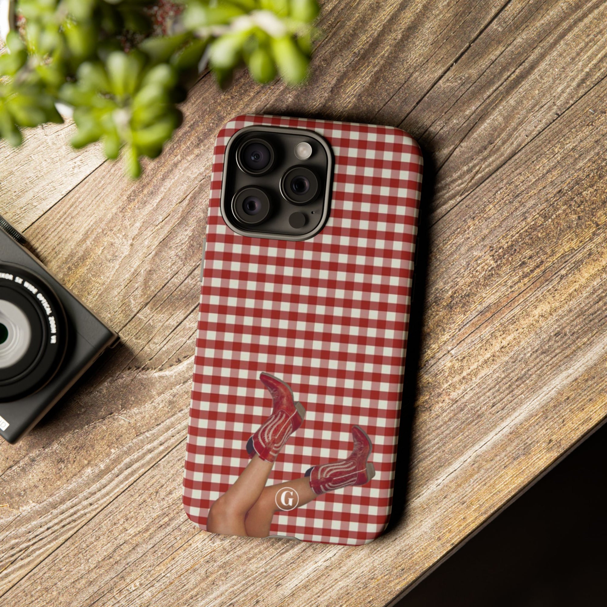 Dark Red Cowboy Boots Phone Case
