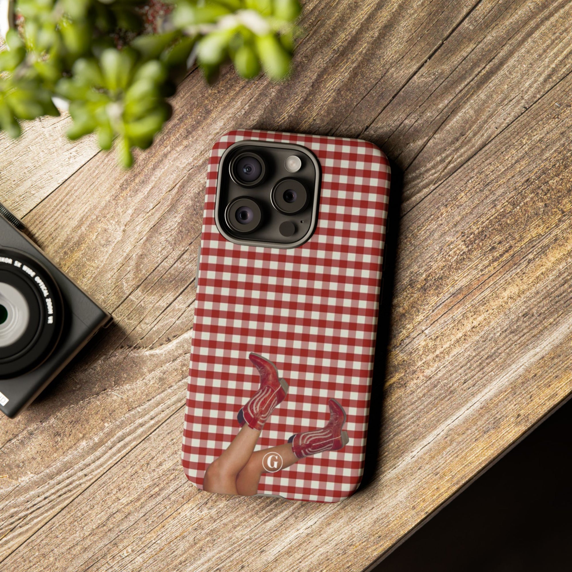 Dark Red Cowboy Boots Phone Case