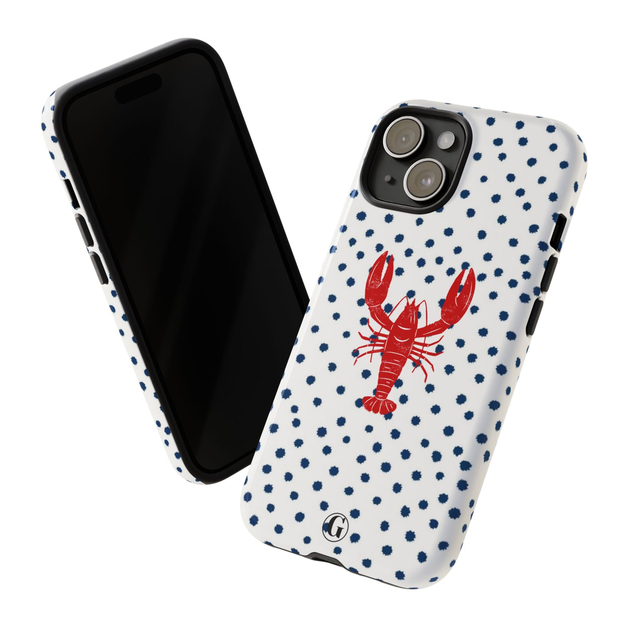 Crawfish on Blue Dots Phone Case