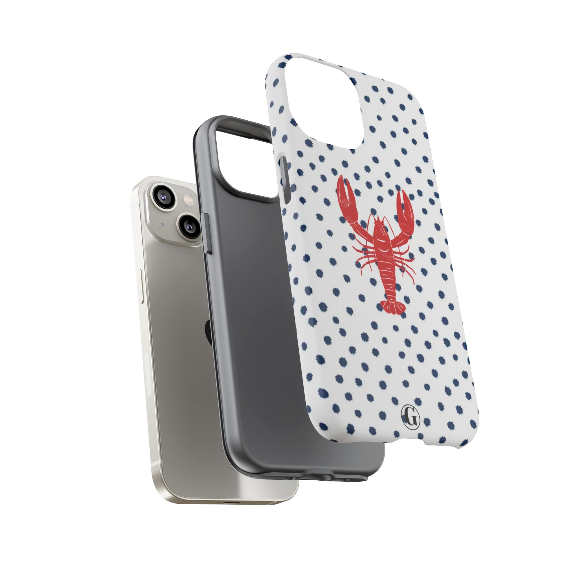 Crawfish on Blue Dots Phone Case