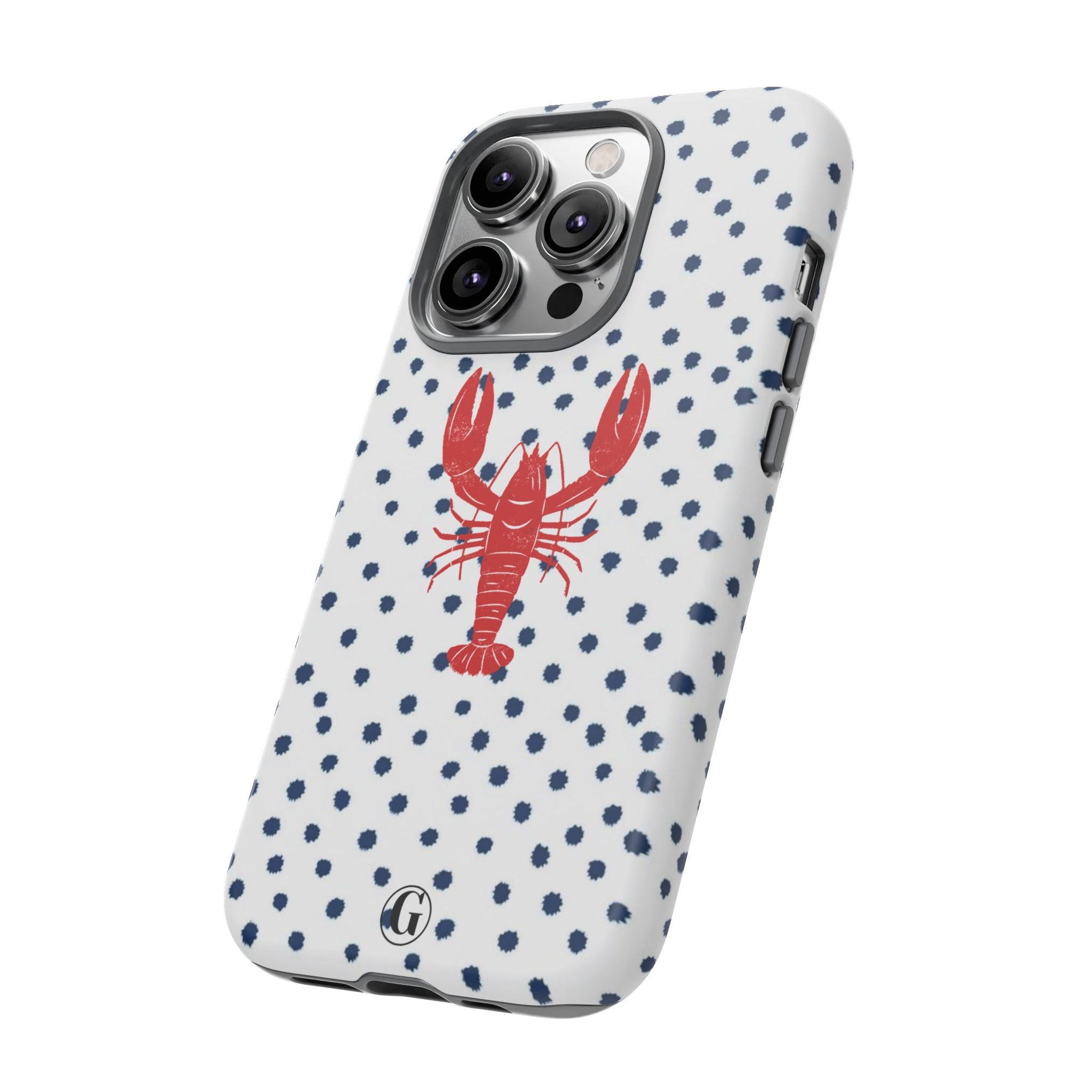 Crawfish on Blue Dots Phone Case