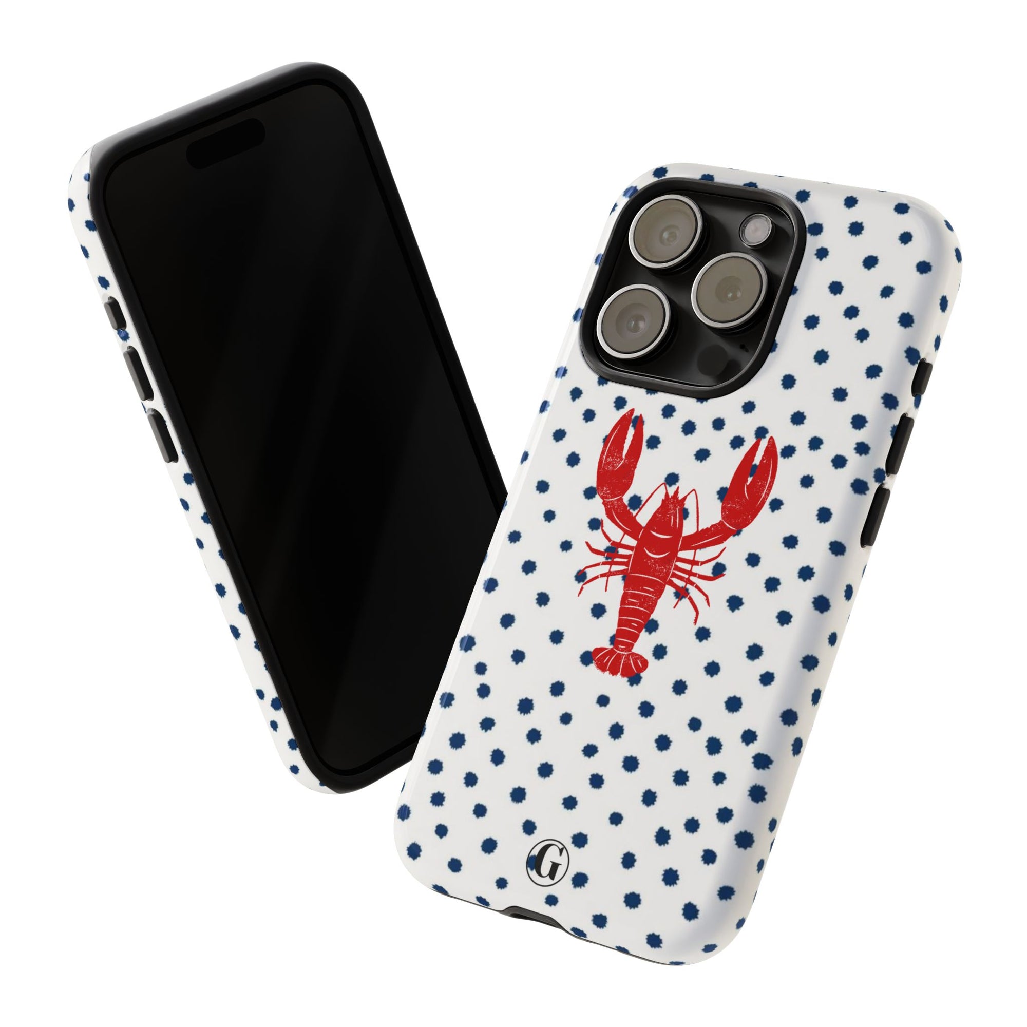 Crawfish on Blue Dots Phone Case