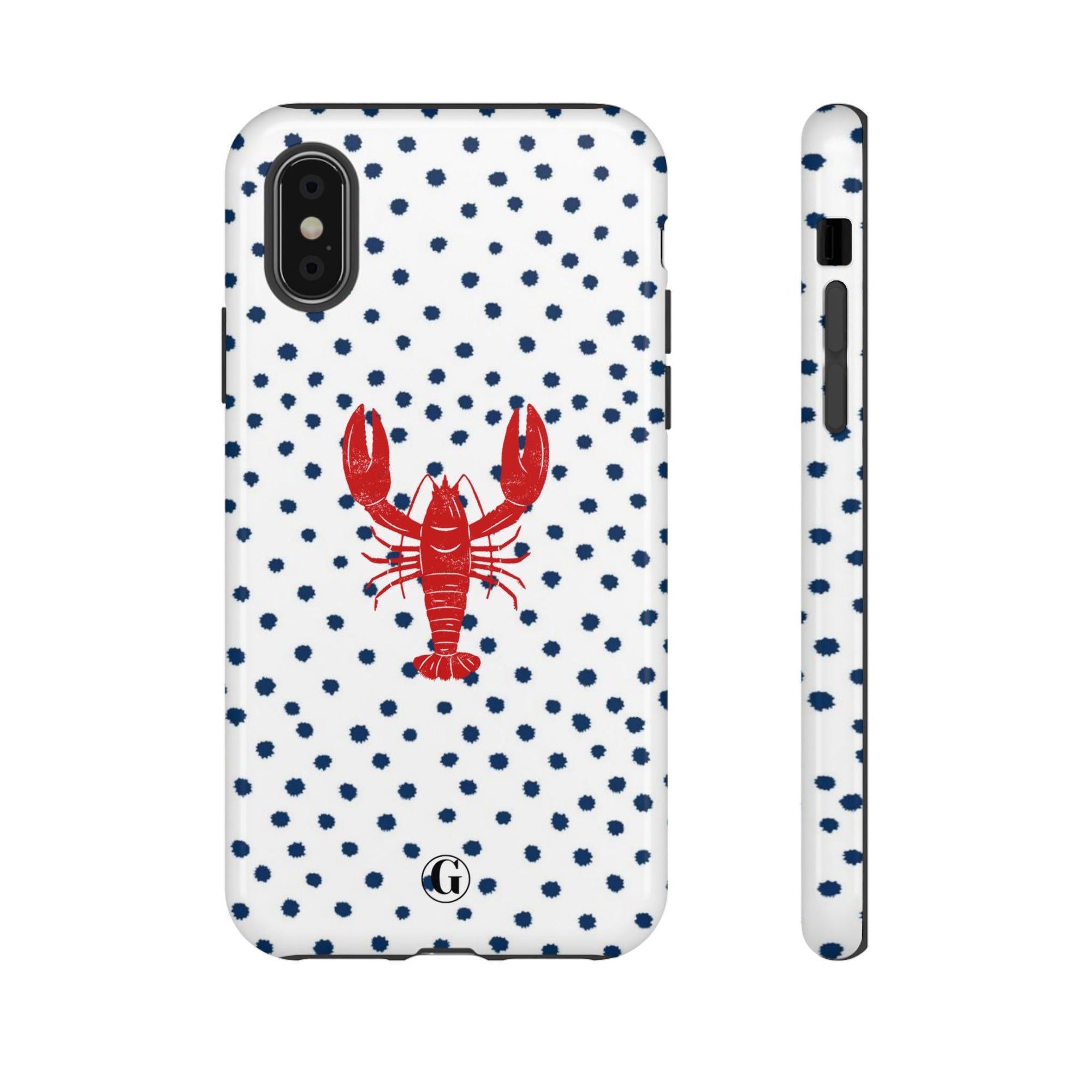 Crawfish on Blue Dots Phone Case