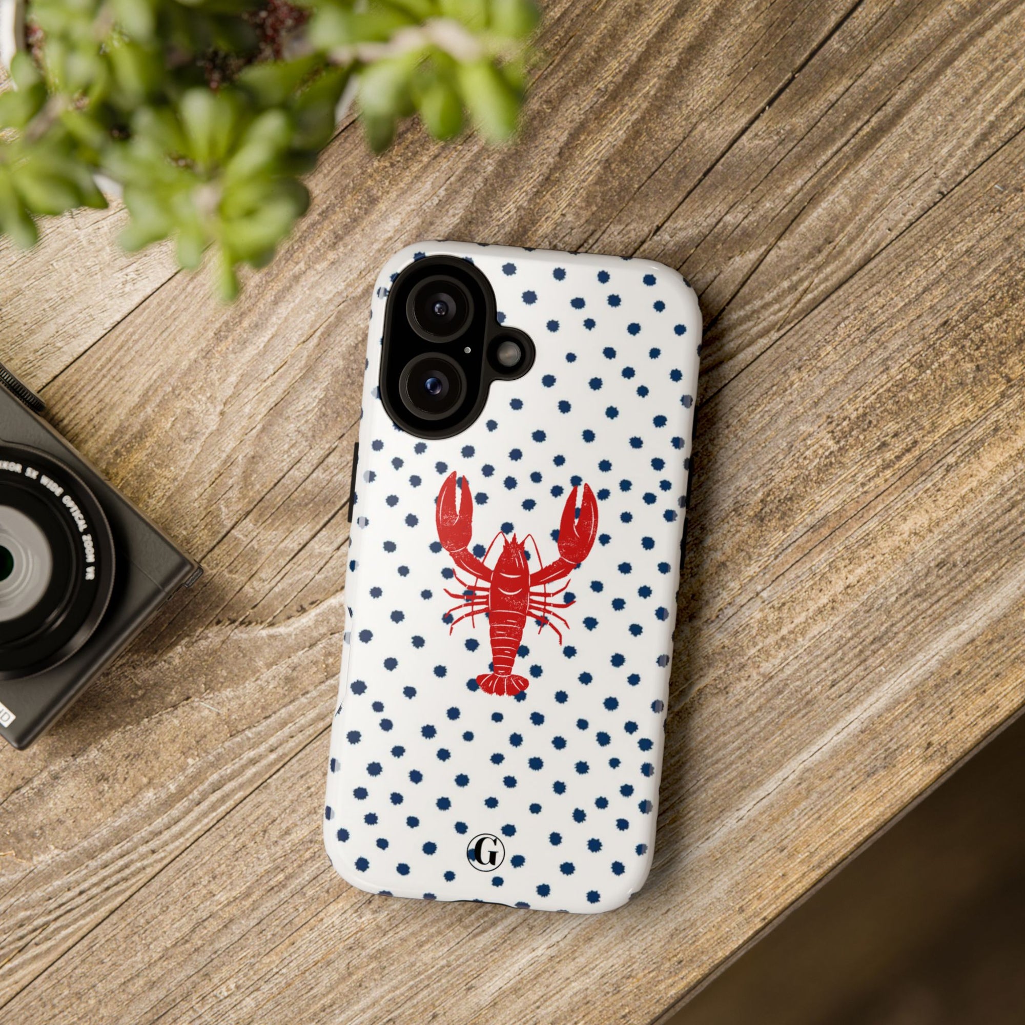 Crawfish on Blue Dots Phone Case