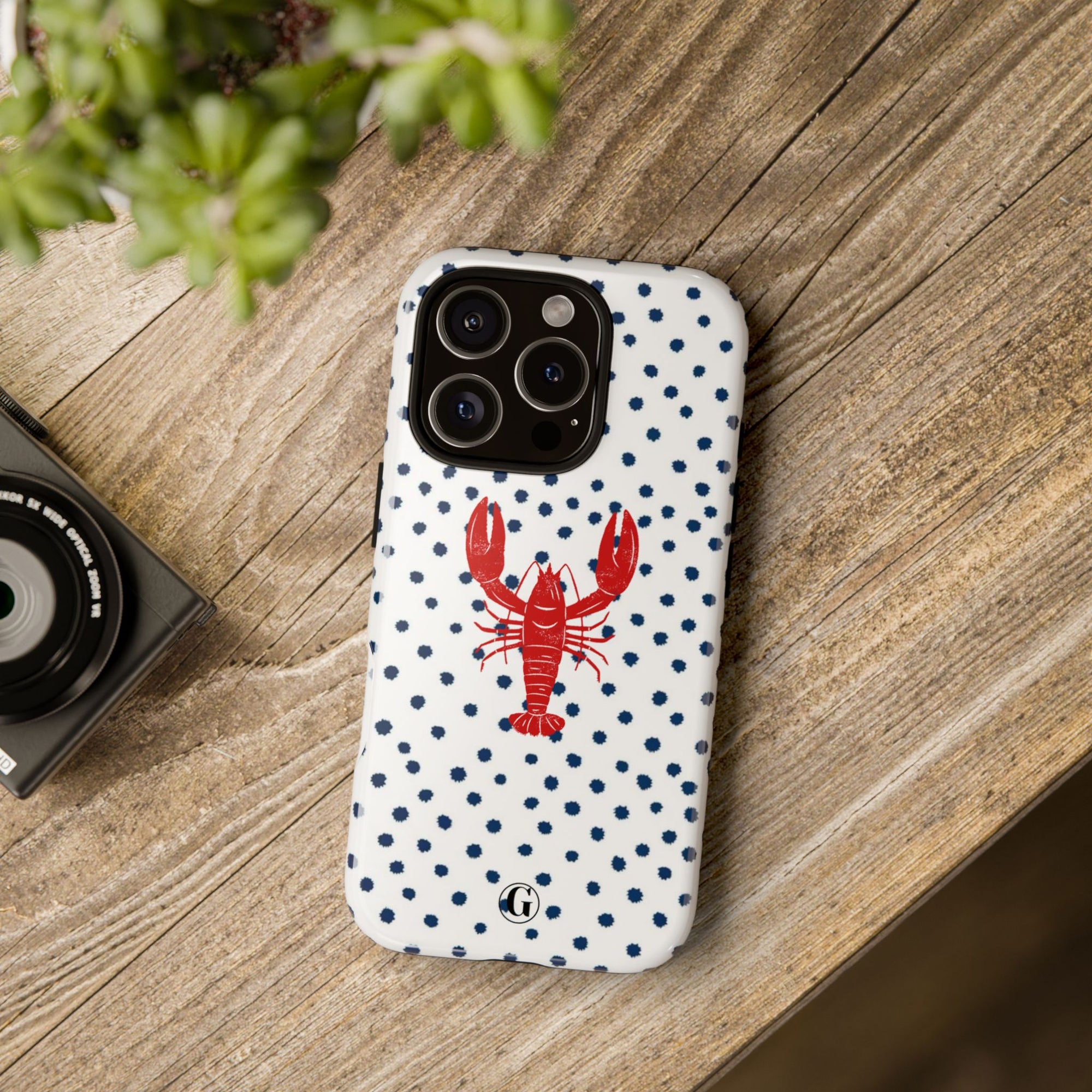 Crawfish on Blue Dots Phone Case
