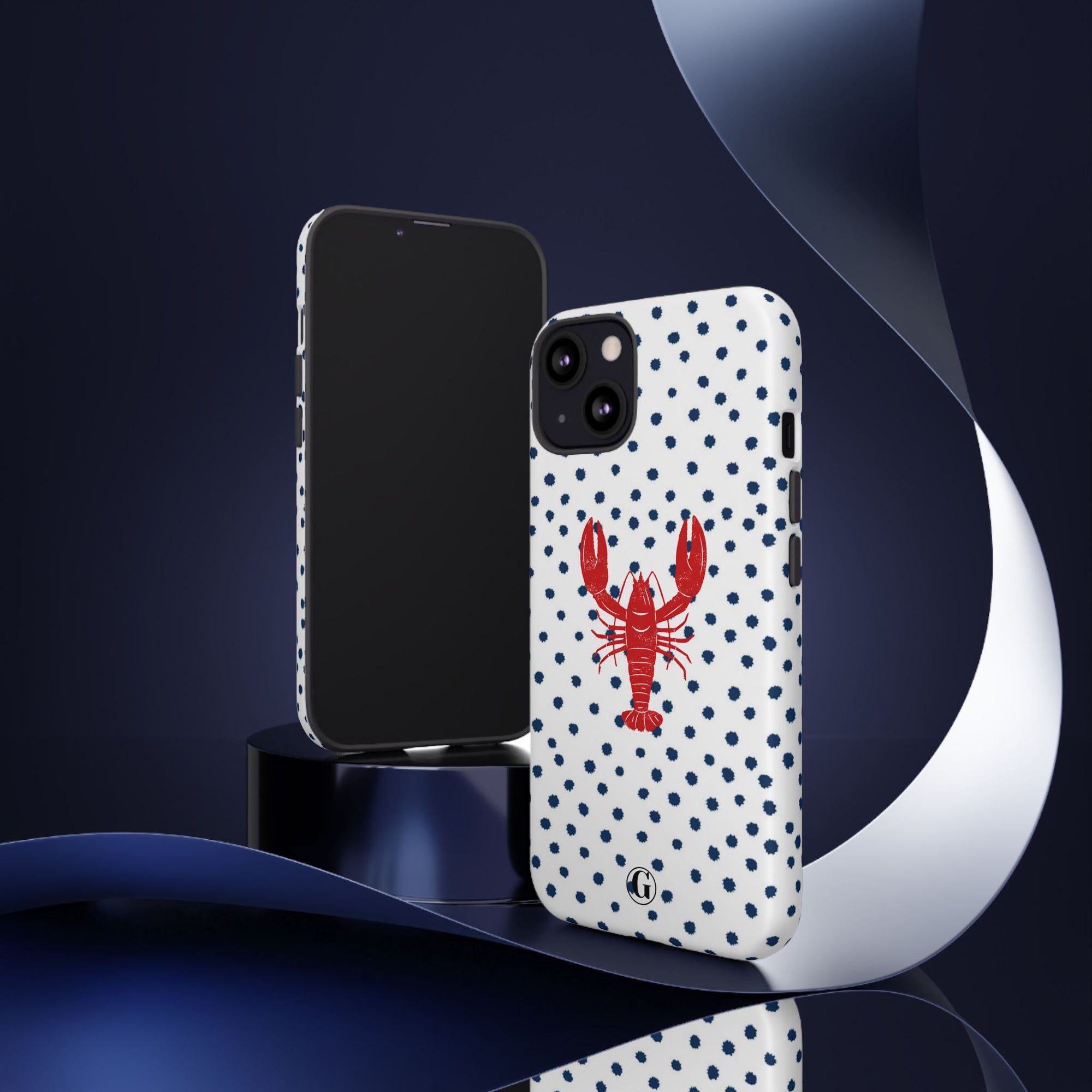 Crawfish on Blue Dots Phone Case