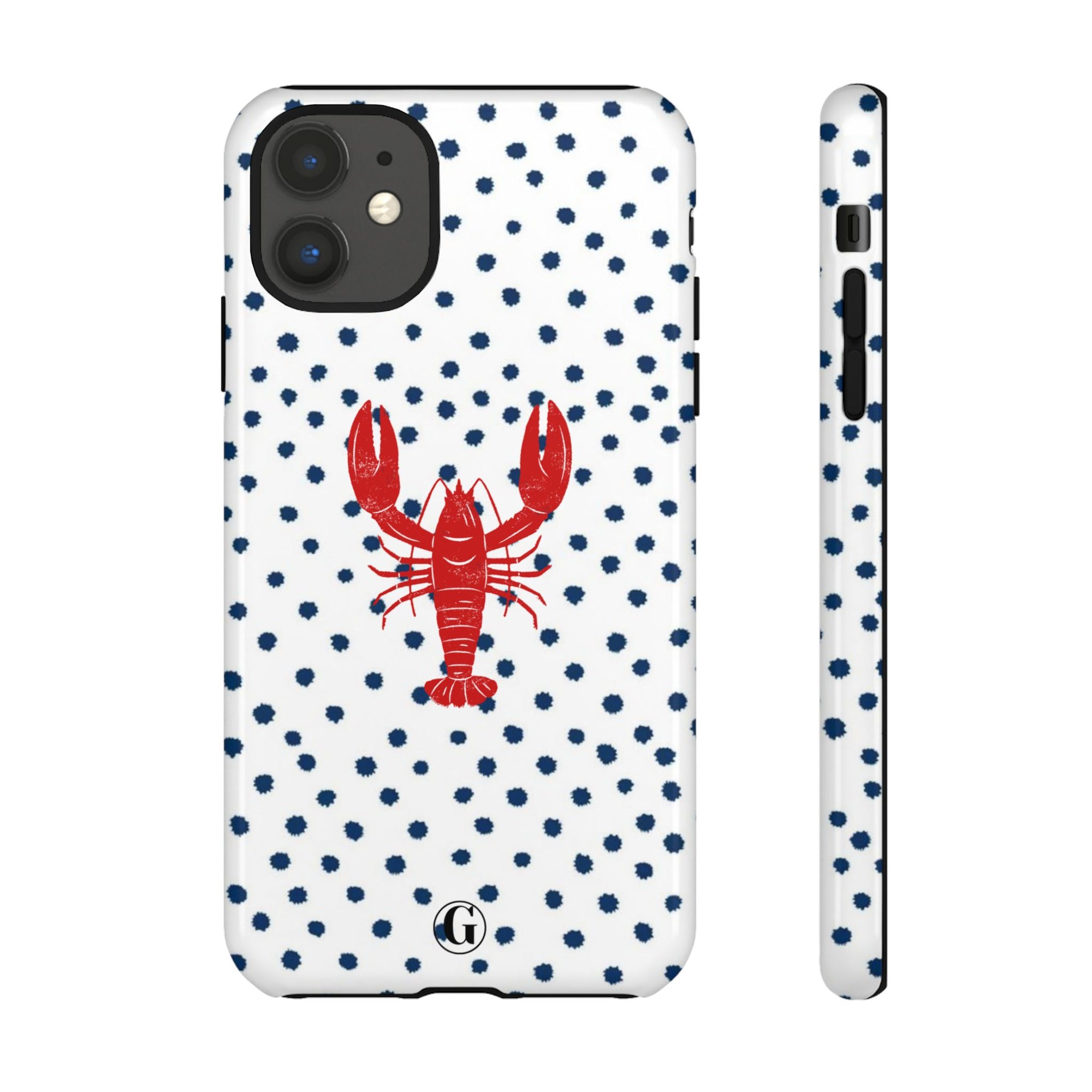 Crawfish on Blue Dots Phone Case