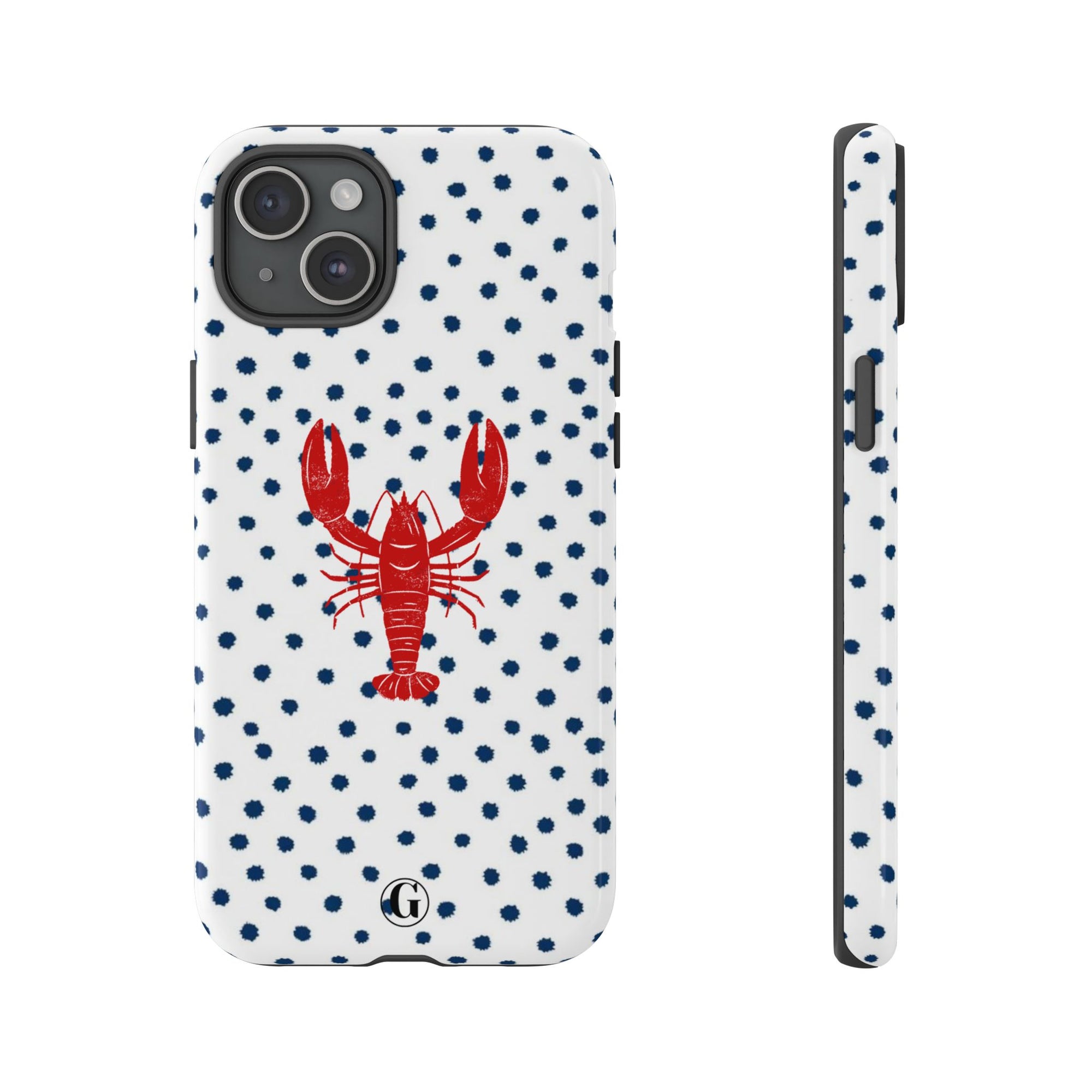 Crawfish on Blue Dots Phone Case