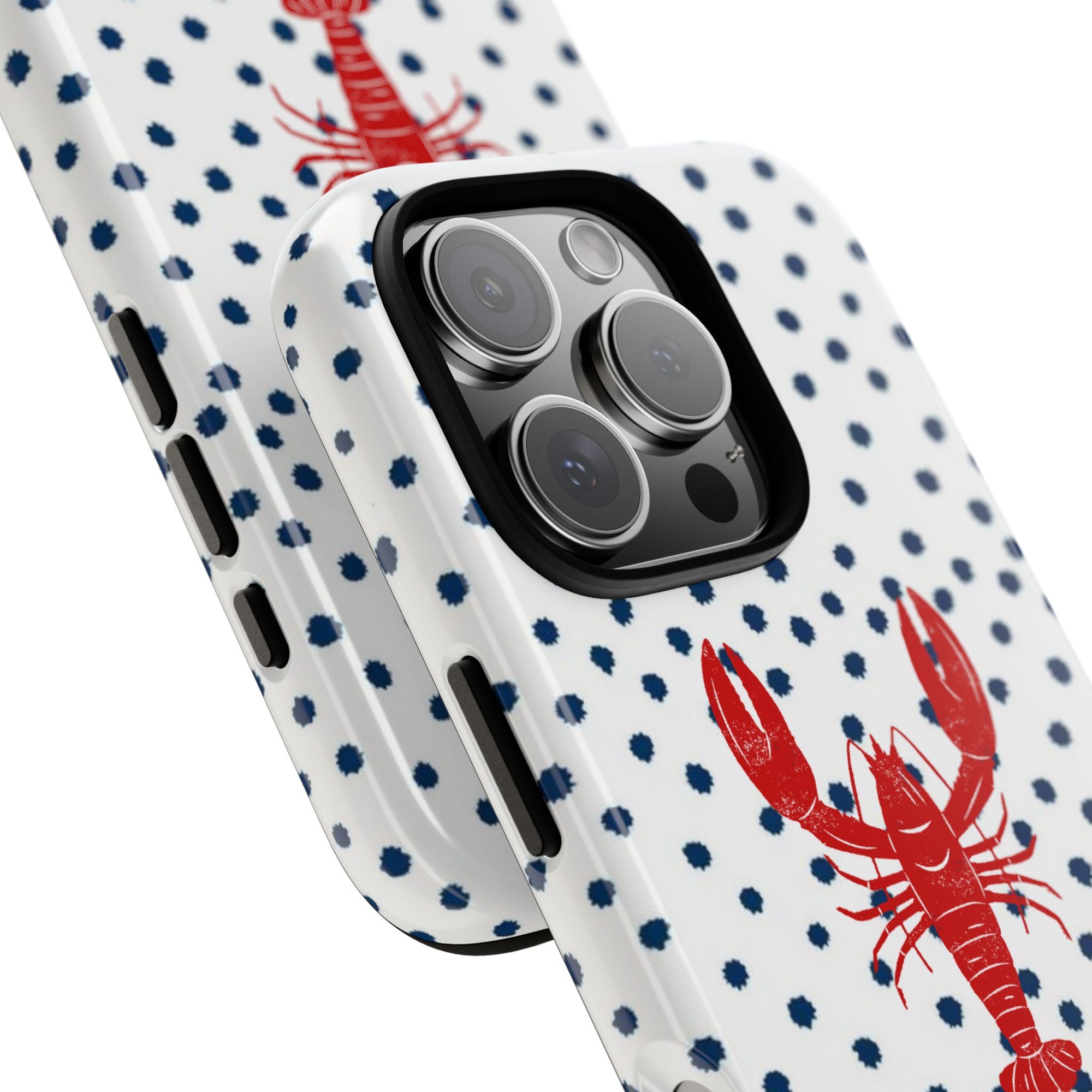 Crawfish on Blue Dots Phone Case