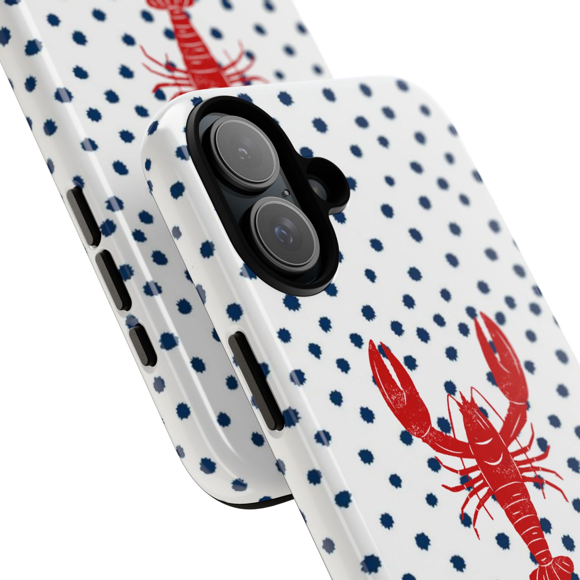 Crawfish on Blue Dots Phone Case