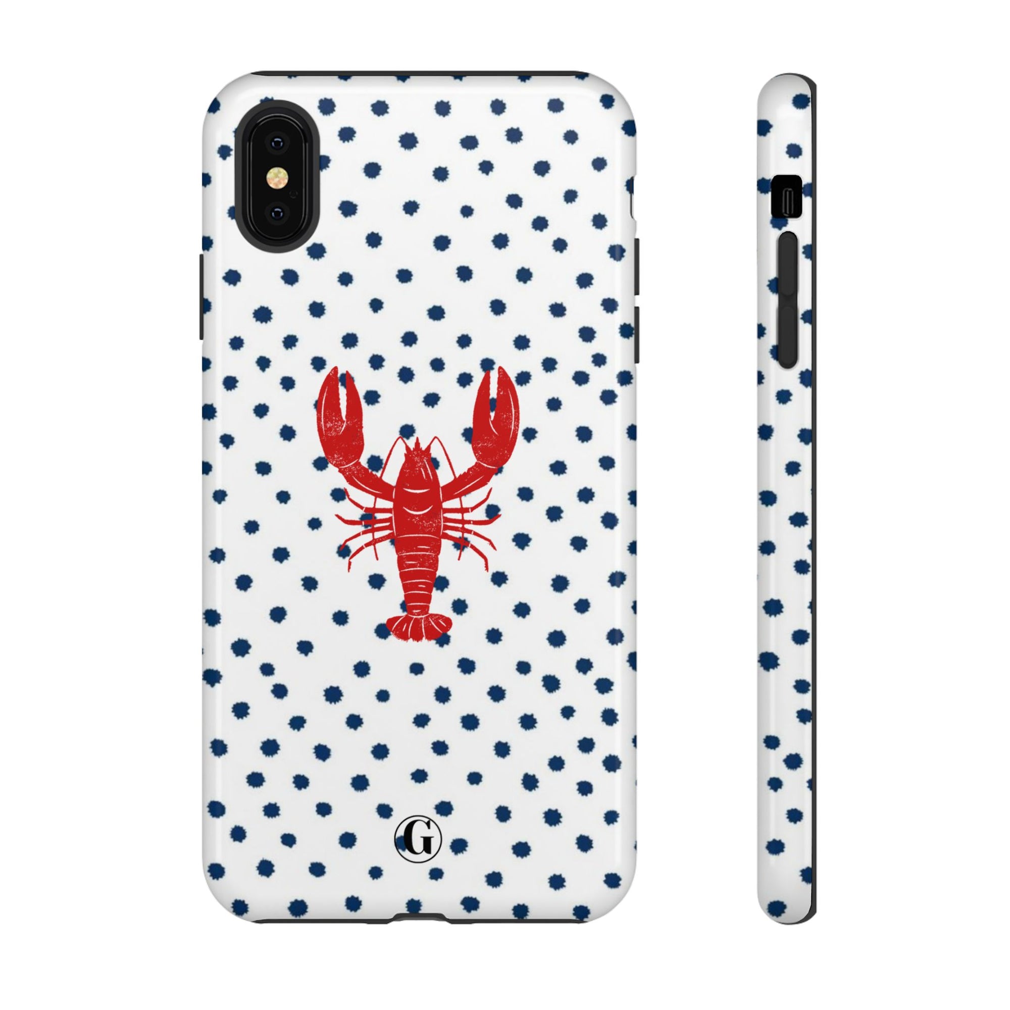 Crawfish on Blue Dots Phone Case
