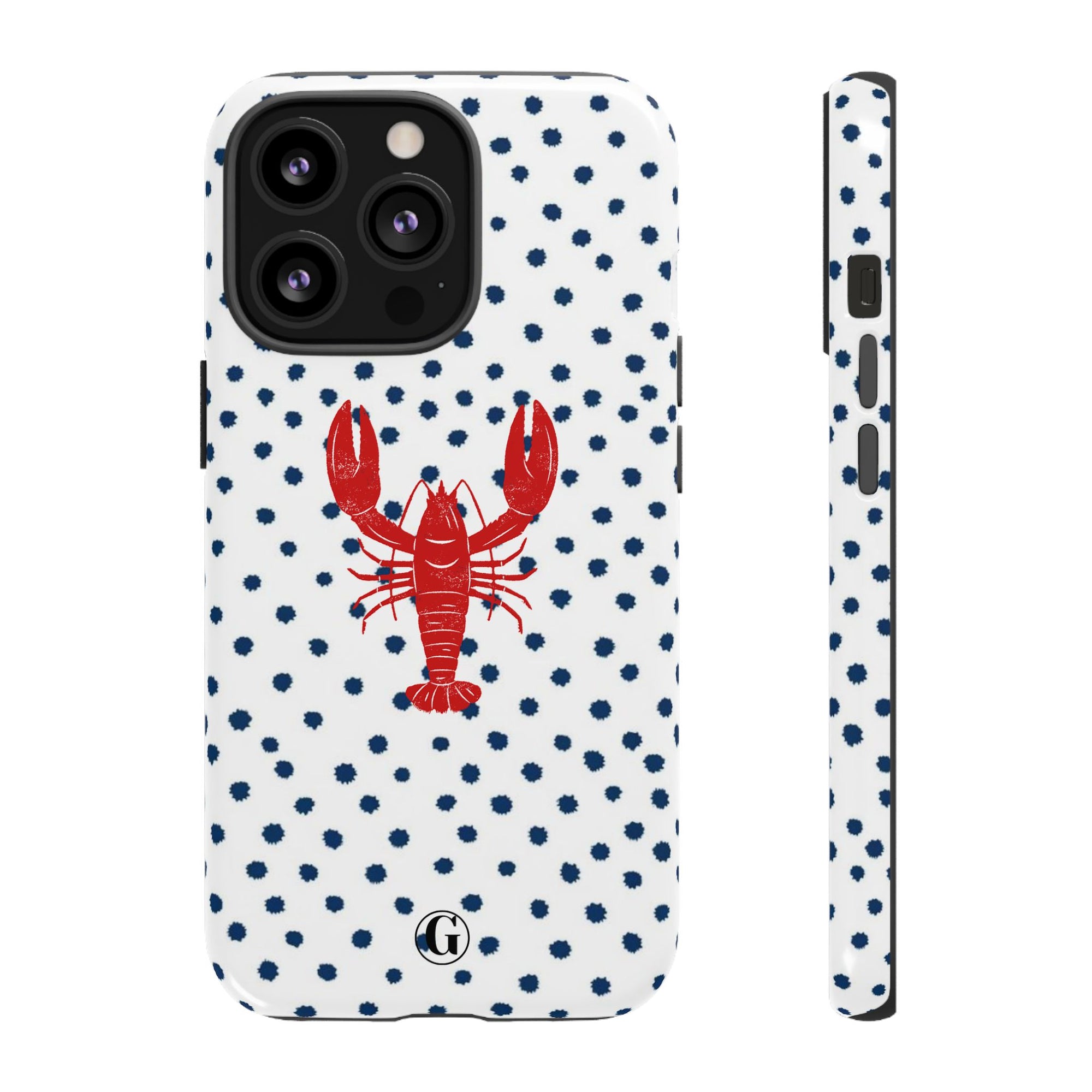 Crawfish on Blue Dots Phone Case