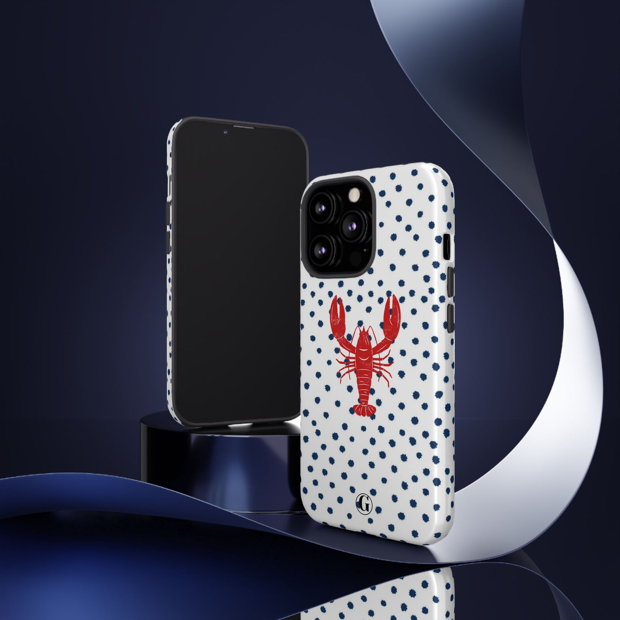 Crawfish on Blue Dots Phone Case