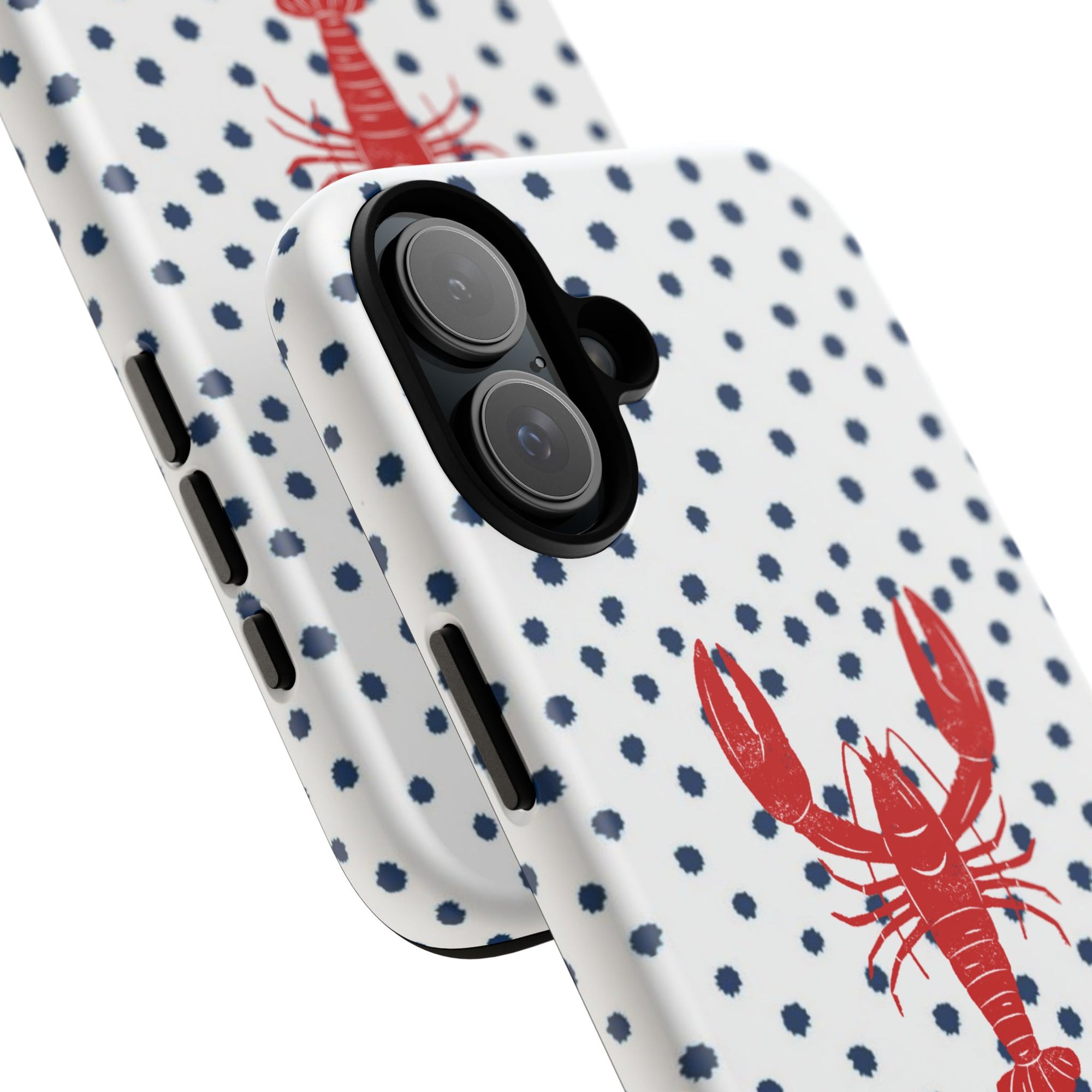Crawfish on Blue Dots Phone Case
