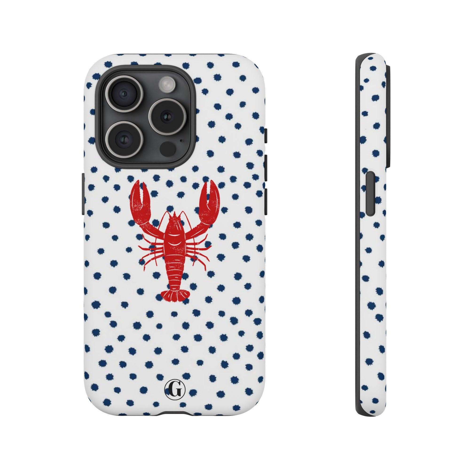Crawfish on Blue Dots Phone Case