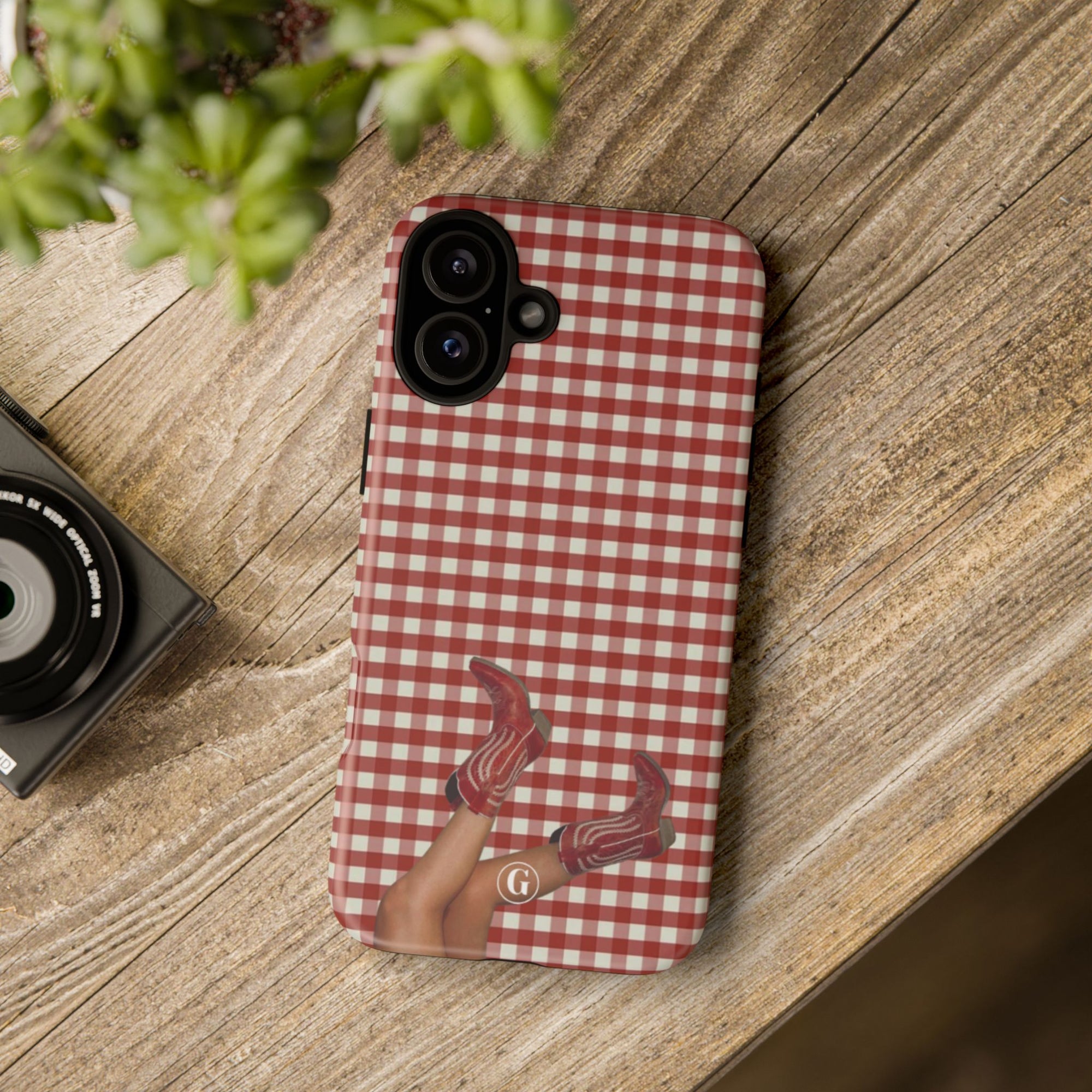 Dark Red Cowboy Boots Phone Case